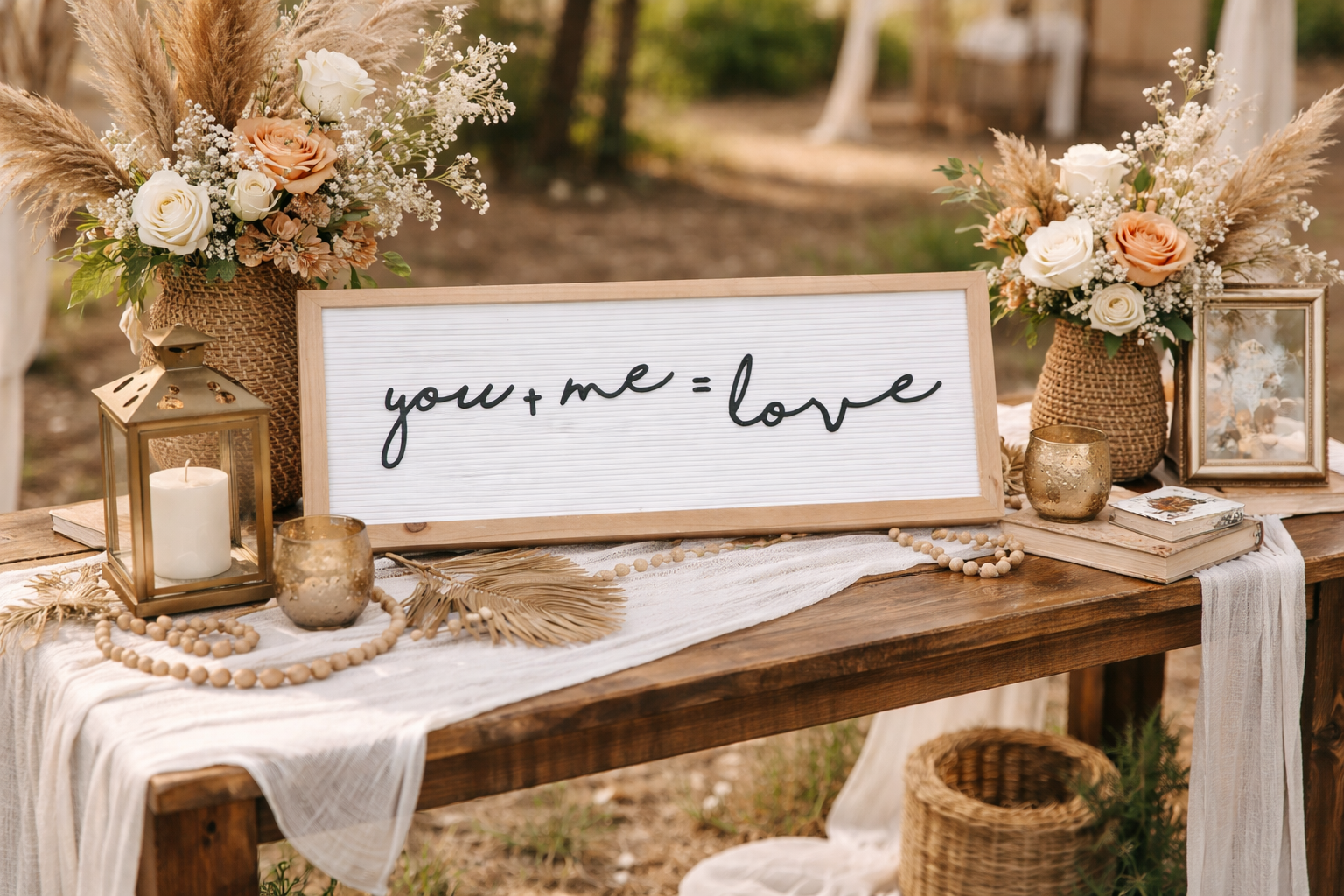"You + Me = Love" Sign