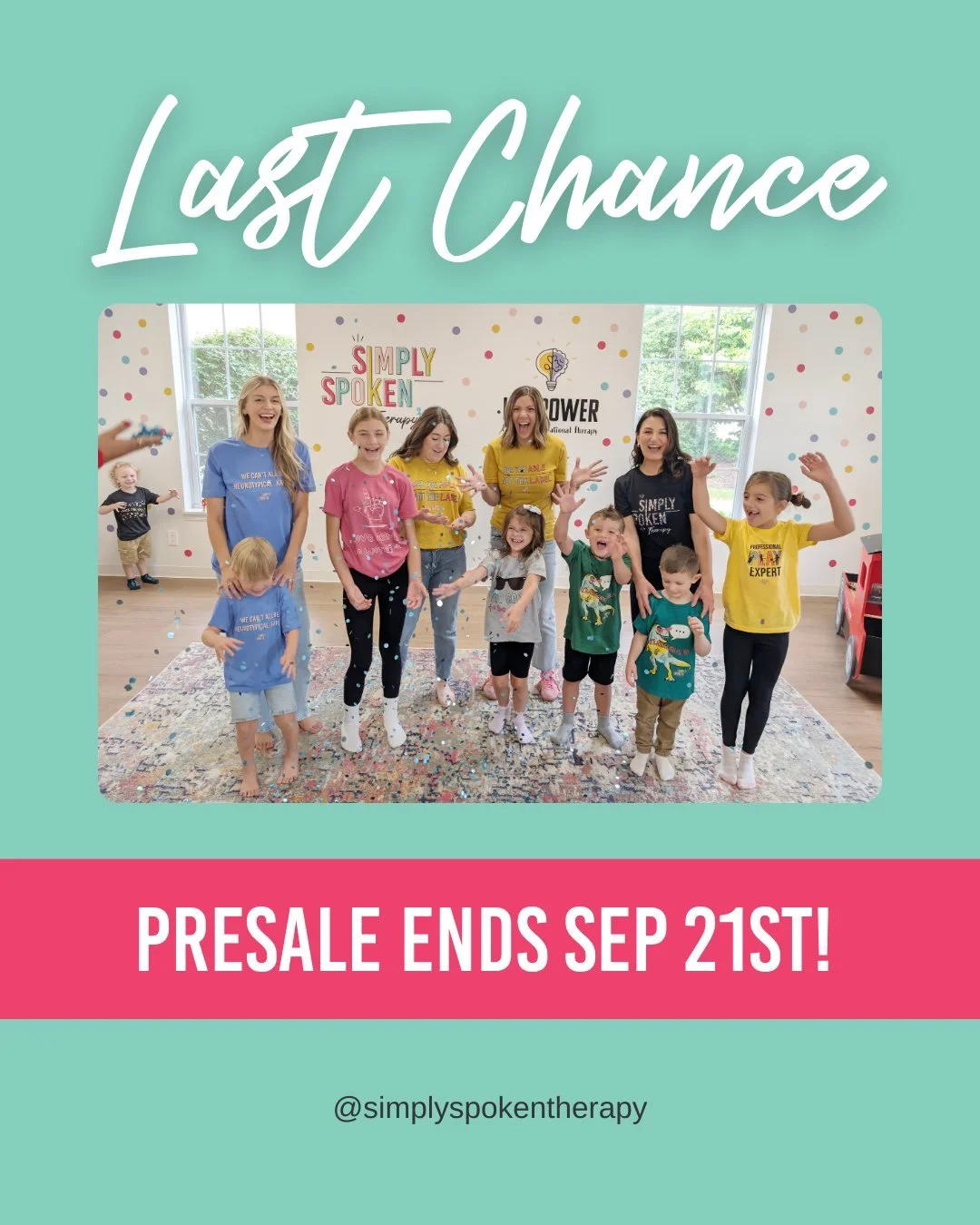 YOU GUYS! Just your friendly reminder that tomorrow (Sep 21) is the last day to preorder your Simply Spoken tees.  Adults and kids are gonna be serving full on fit checks and you cannot be the one left out.

Yes, there will probably be a winter sale,