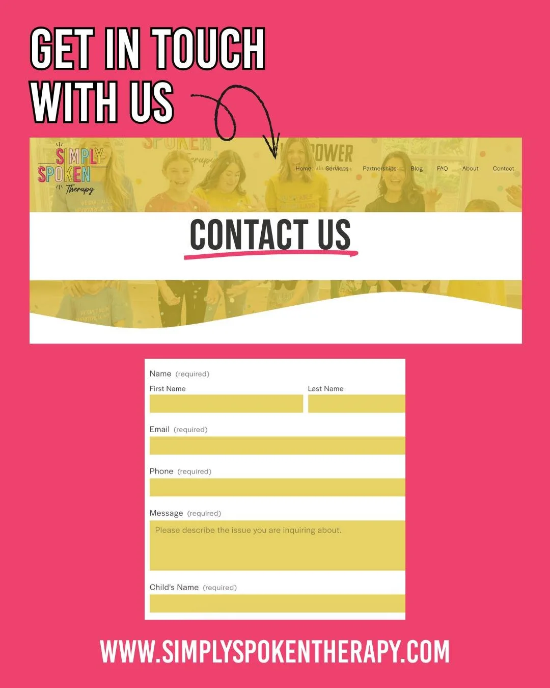 Quick PSA
If you&rsquo;ve been thinking, &ldquo;Hmm&hellip; maybe it&rsquo;s time to look into speech therapy&hellip;&rdquo; but the idea of calling, emailing, or sending a carrier pigeon feels like a lot - good news! We&rsquo;ve made it SUPER simple