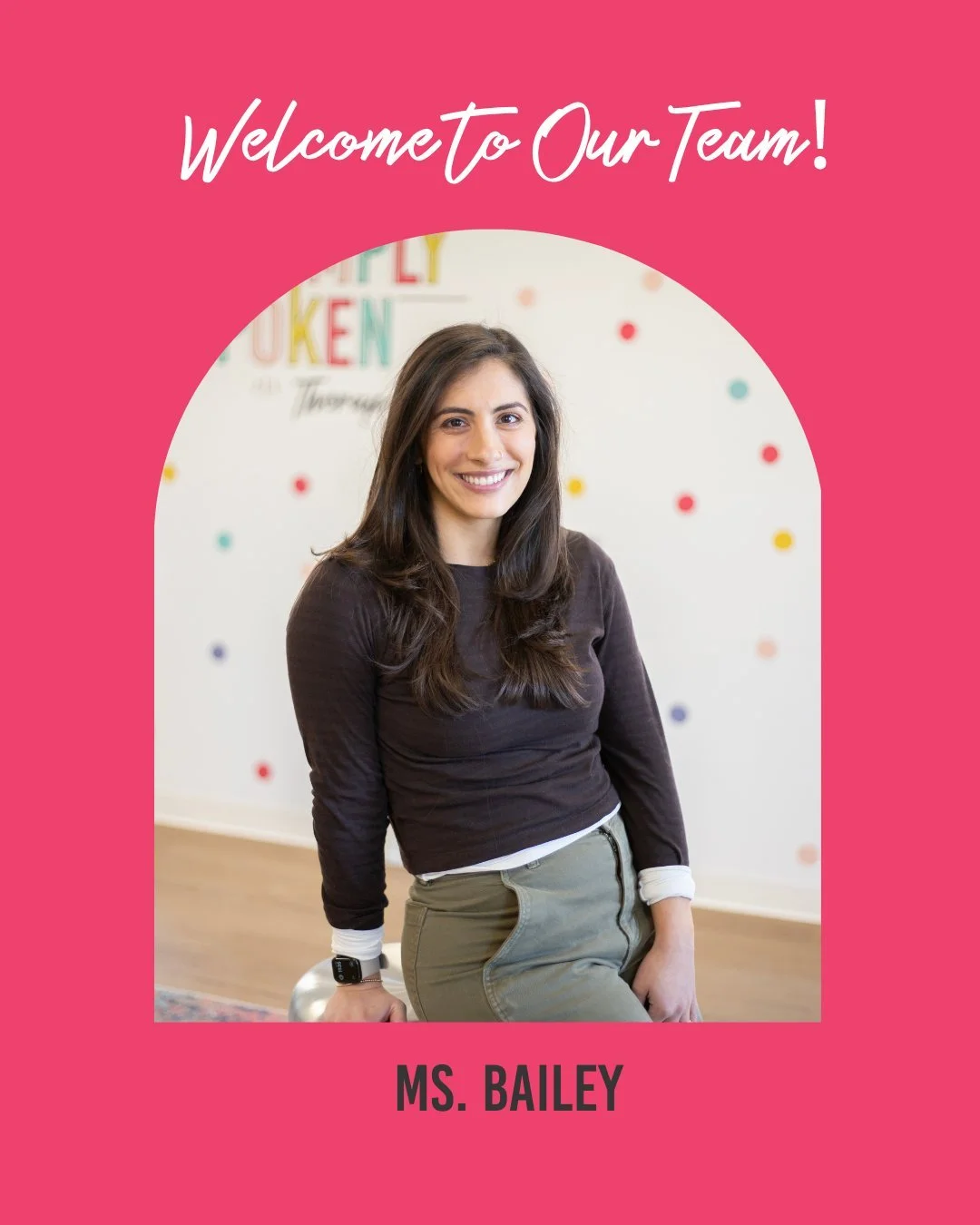 Everybody do a happy dance&hellip; Ms. Bailey has entered the chat! 🎉
You may have already seen her around the clinic, popping in and out of sessions and getting to know our families. We&rsquo;re so excited to officially welcome Ms. Bailey to the Si