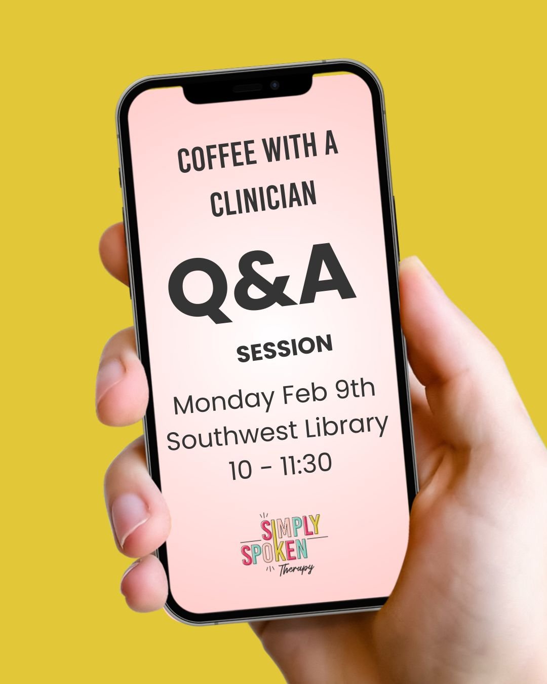 ☕📚 Coffee with a Clinician - and you&rsquo;re invited!

Stick around after story time at the Southwest Library on Monday Feb. 9th and join us for a super casual, come-as-you-are coffee hangout with a pediatric speech therapist AND occupational thera