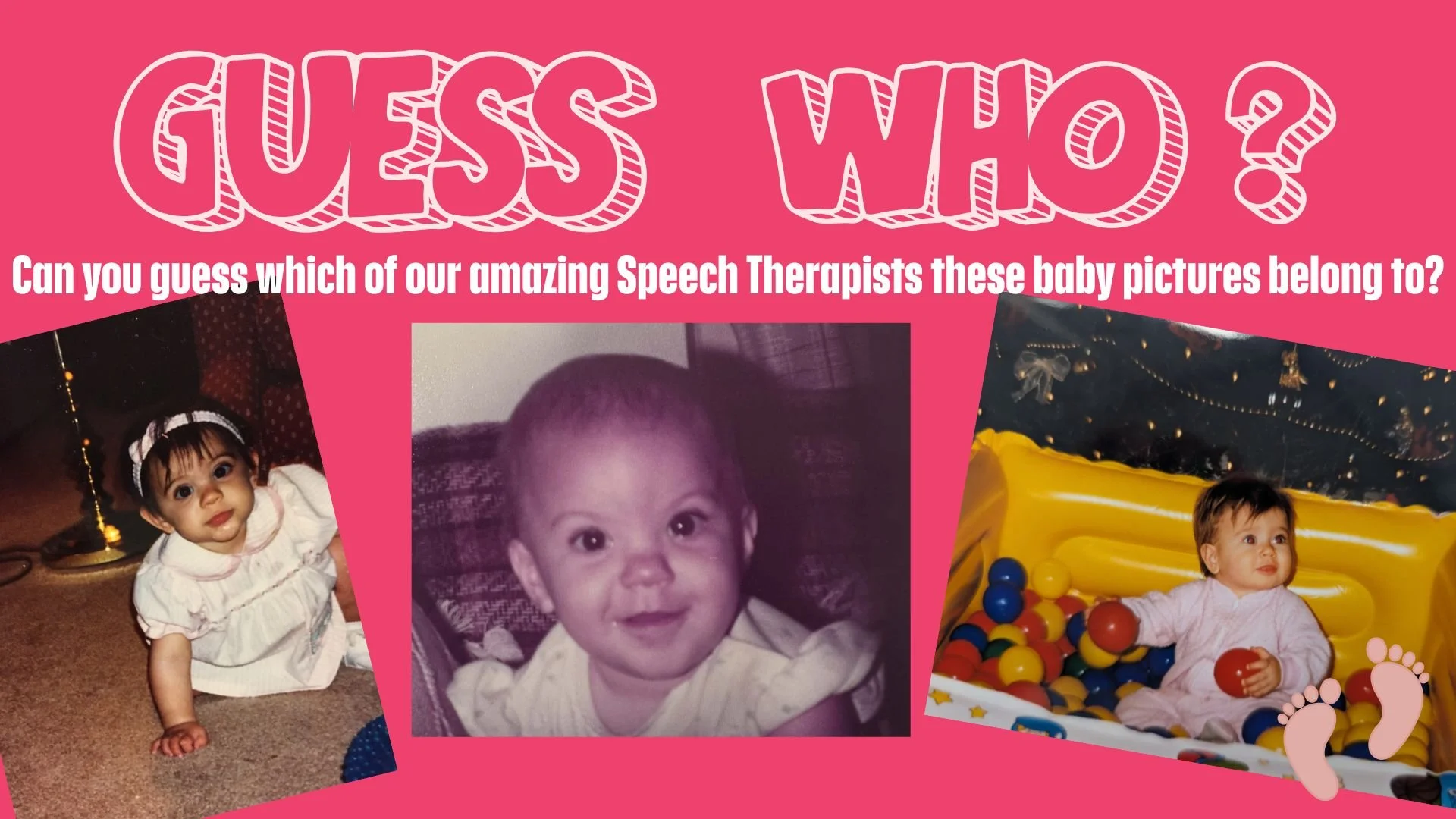 👶✨ GUESS WHO? ✨👶
Can you guess which one of our amazing SLPs these adorable baby pictures belong to?! 🍼😍
Drop your guesses in the comments below &mdash; let's see if you know our team as well as you think you do! 👇

Stay tuned to find out if you
