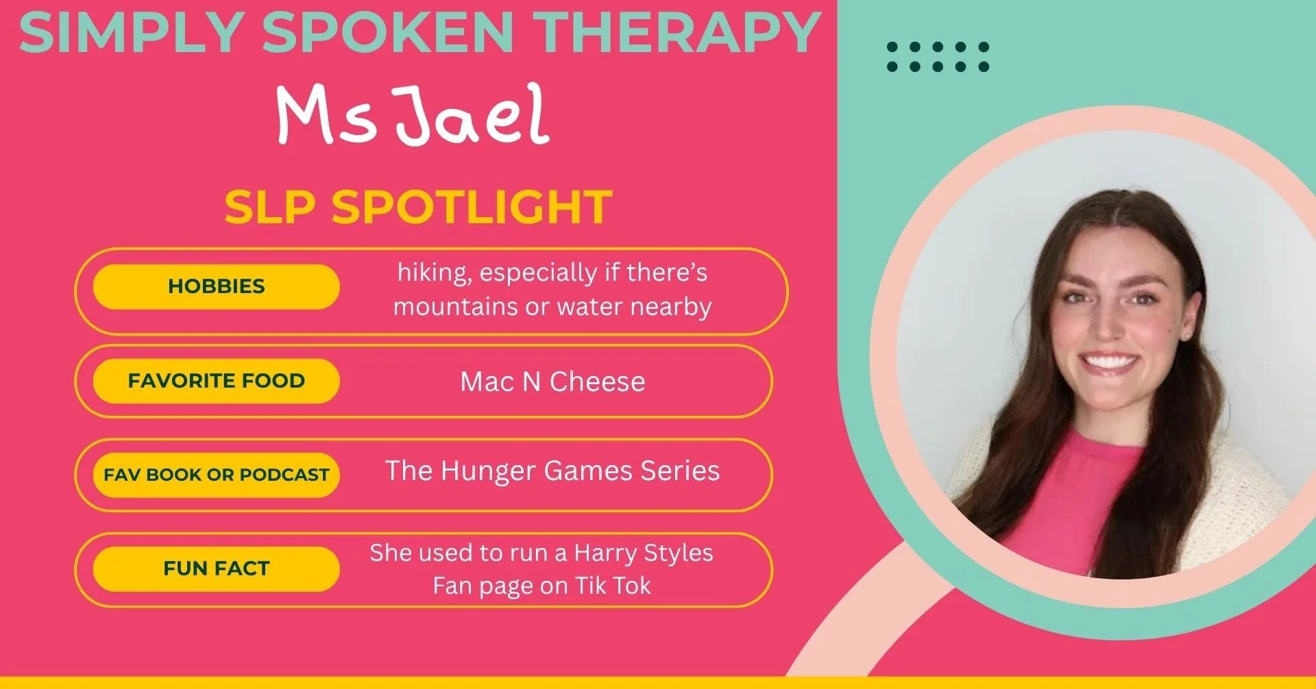 We've been talking about our amazing team for a while&hellip; so this May, we're finally letting you meet them! 😄 Introducing our growing crew of SLPs - one post at a time.

Meet Ms. Jael