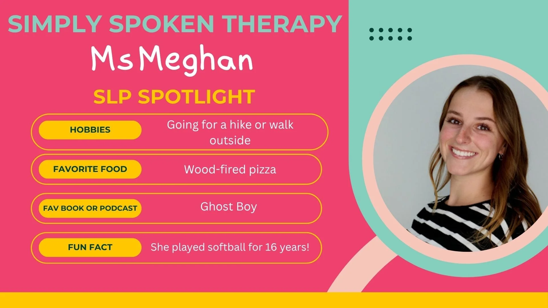 We've been talking about our amazing team for a while&hellip; so this May, we're finally letting you meet them! 😄 Introducing our growing crew of SLPs - one post at a time.

Meet Ms. Meghan