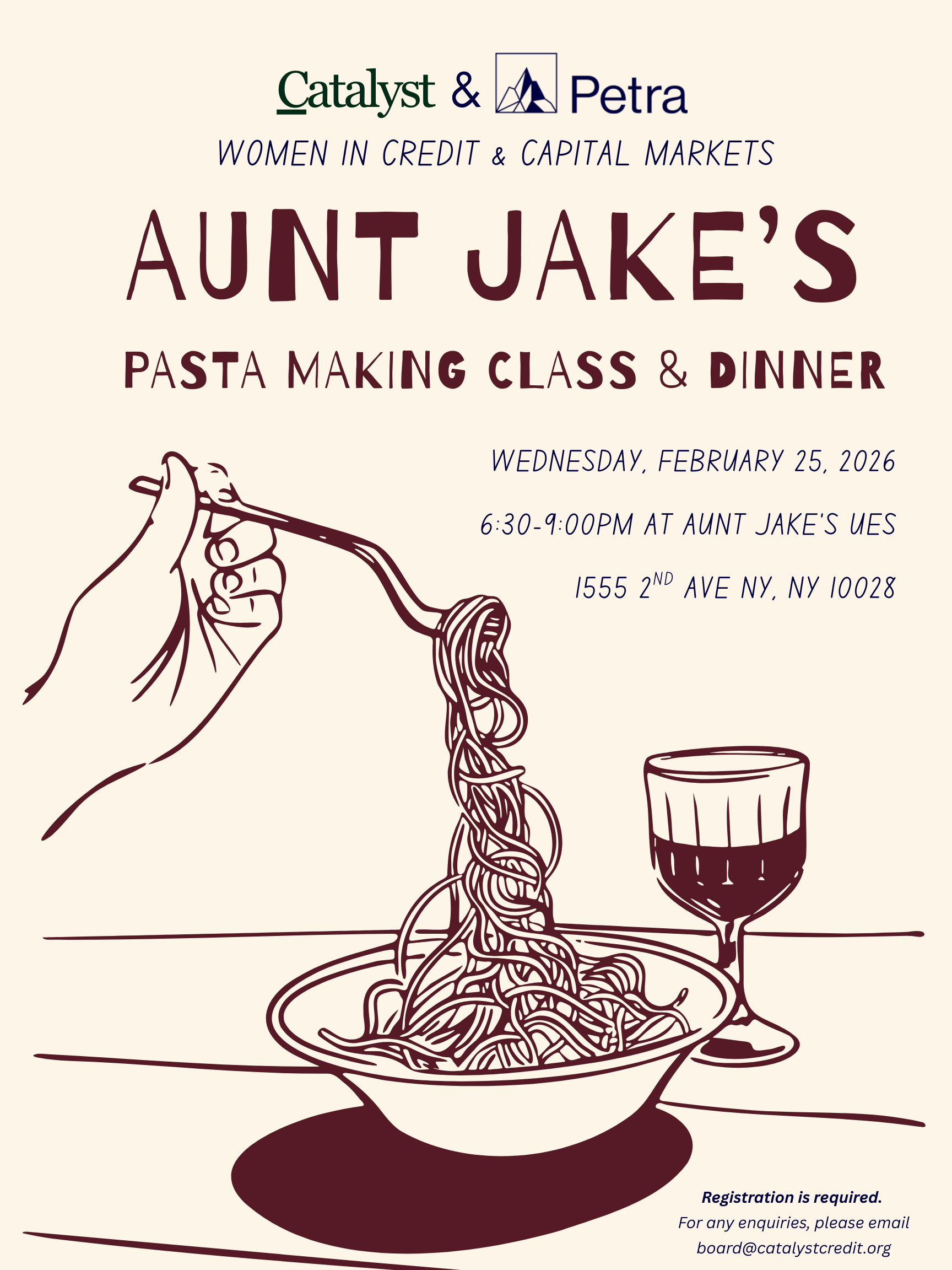 Catalyst x Petra Funds: Pasta Making Class &amp; Dinner at Aunt Jake’s