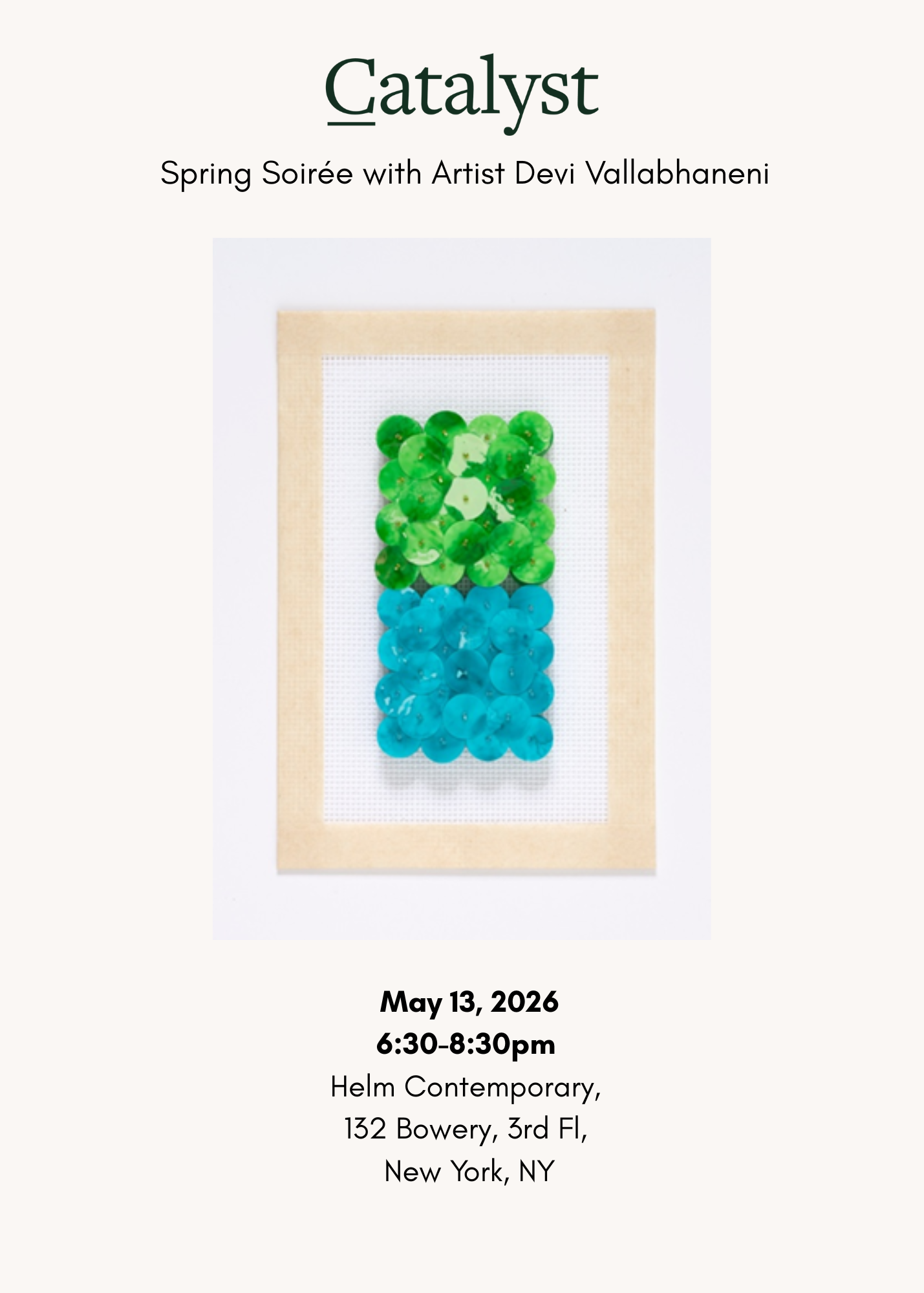 Catalyst Spring Soirée: An Art Evening with Devi Vallabhaneni