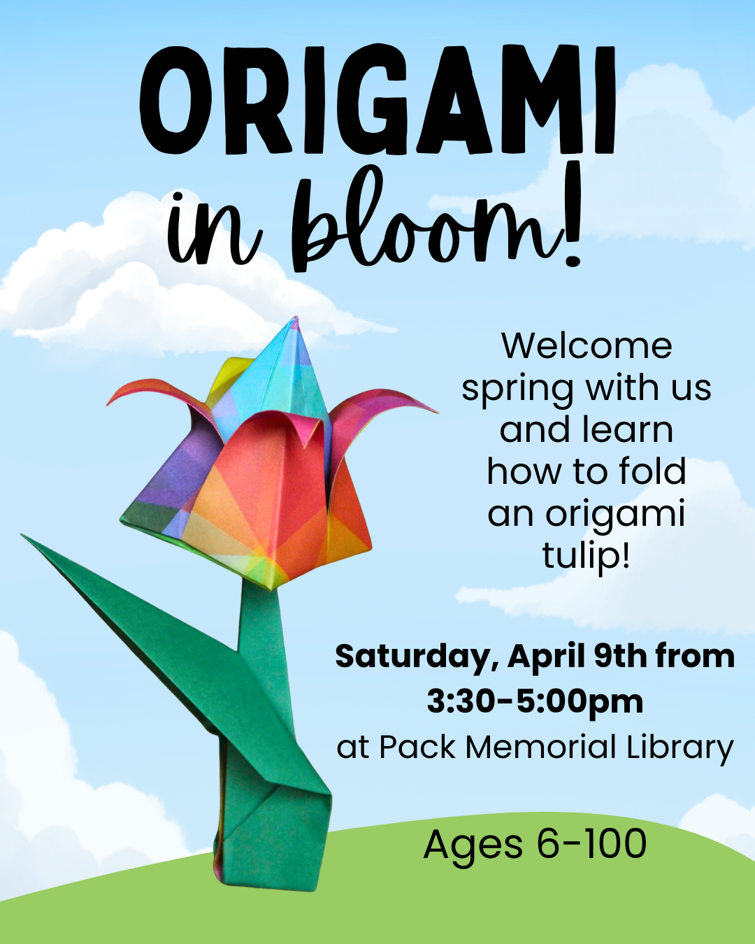 Origami in Bloom! at Pack Memorial Library