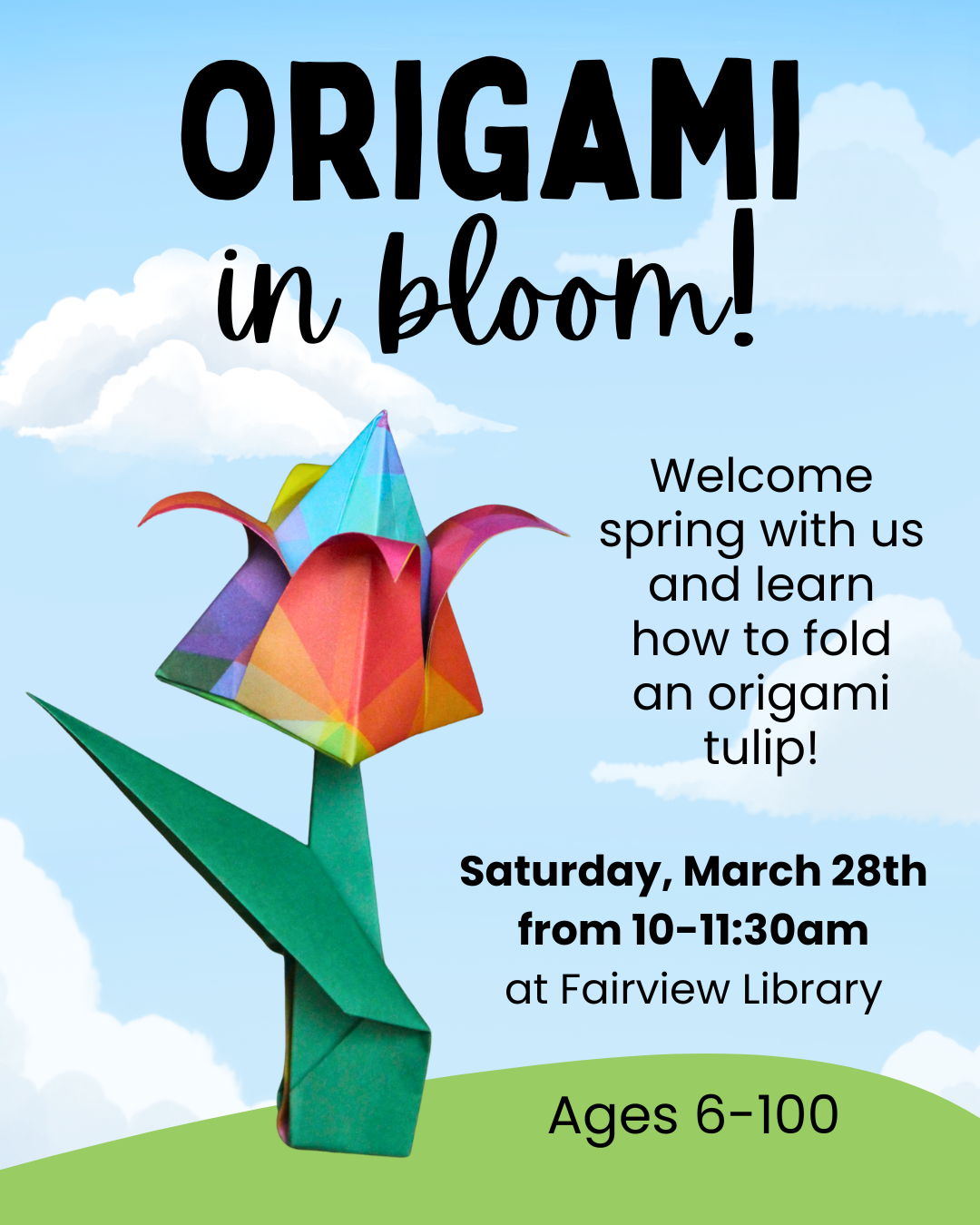 Origami in Bloom! at Fairview Library