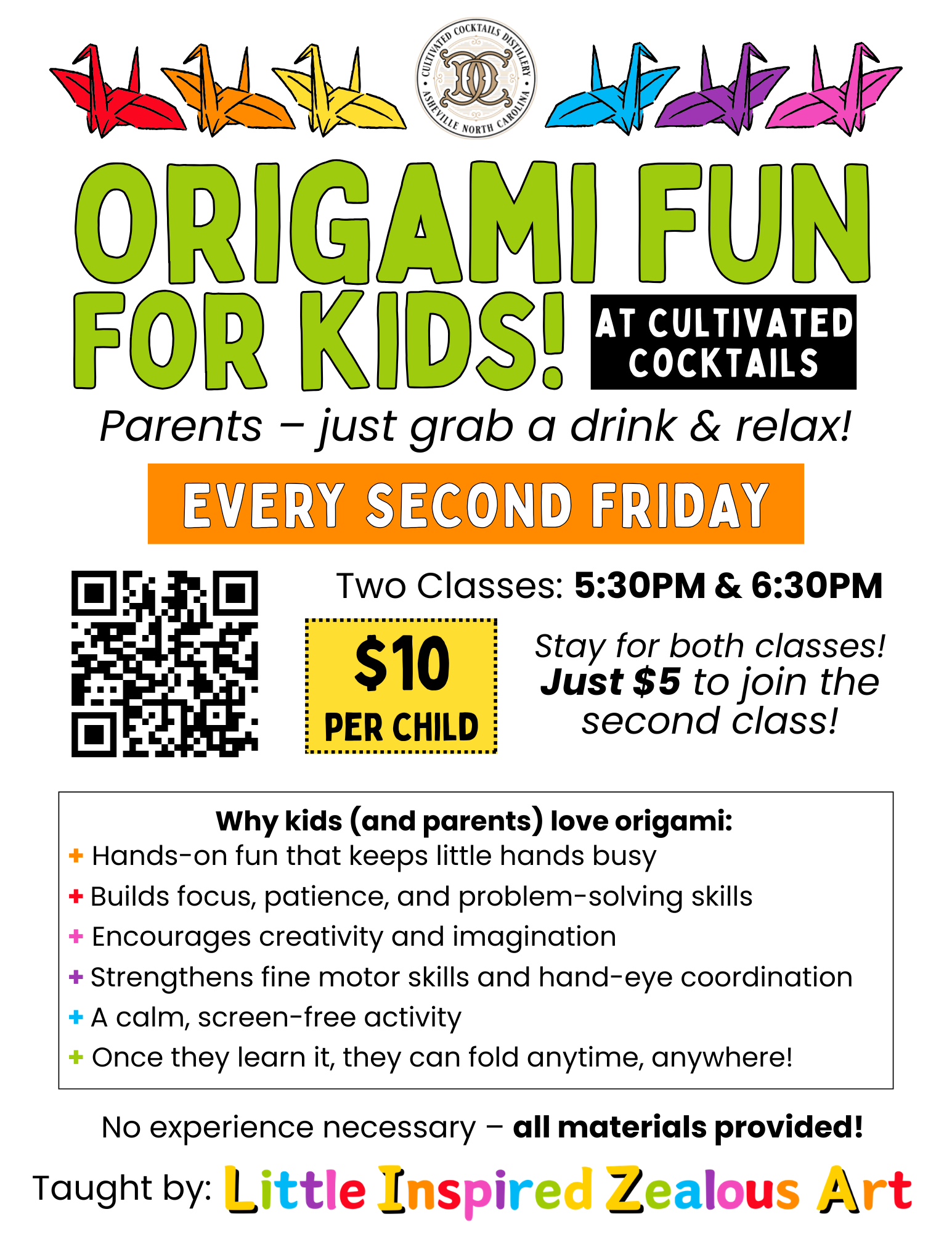 Origami for Kids! at Cultivated Cocktails
