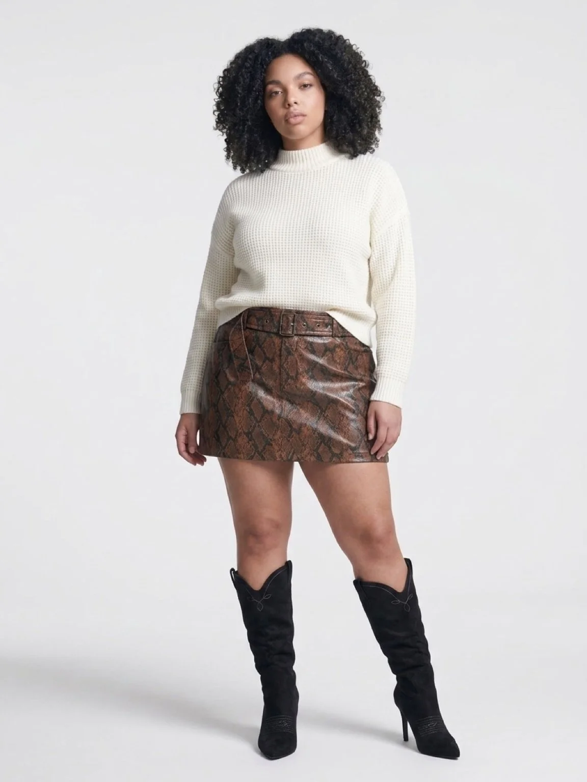 Serpent Mini Skirt Brown