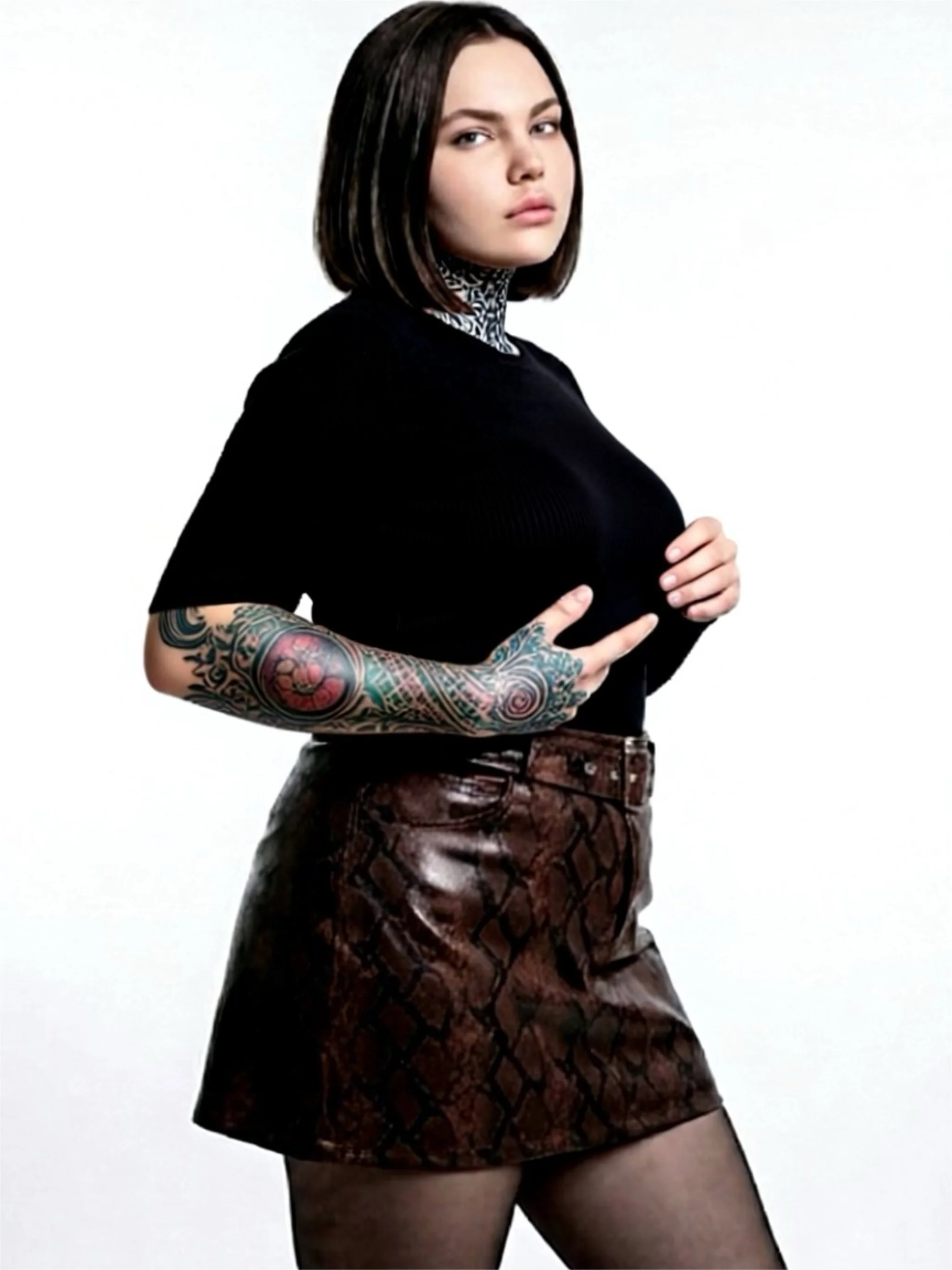 Serpent Mini Skirt Brown