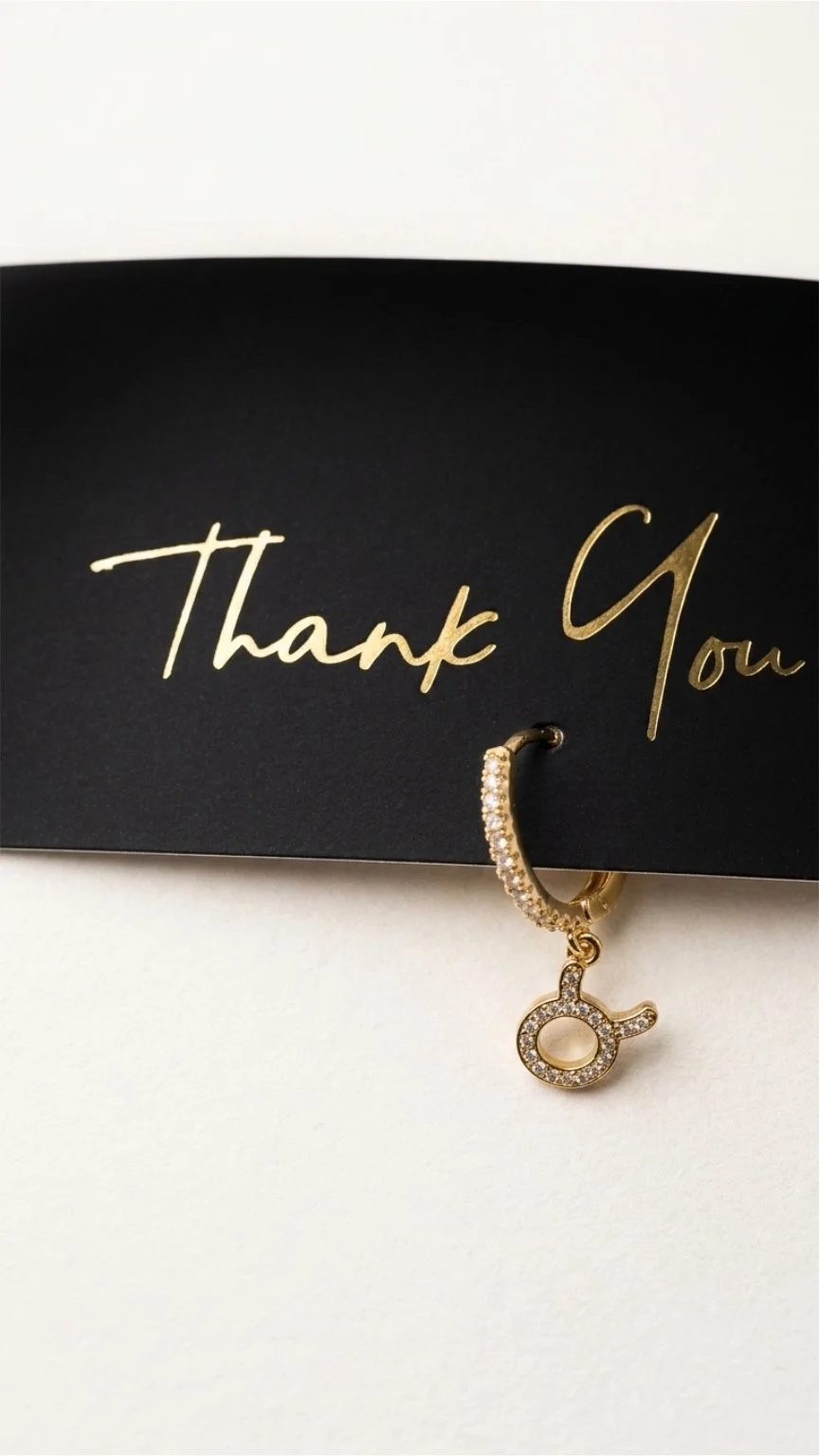 Taurus Zodiac Hoop Earring