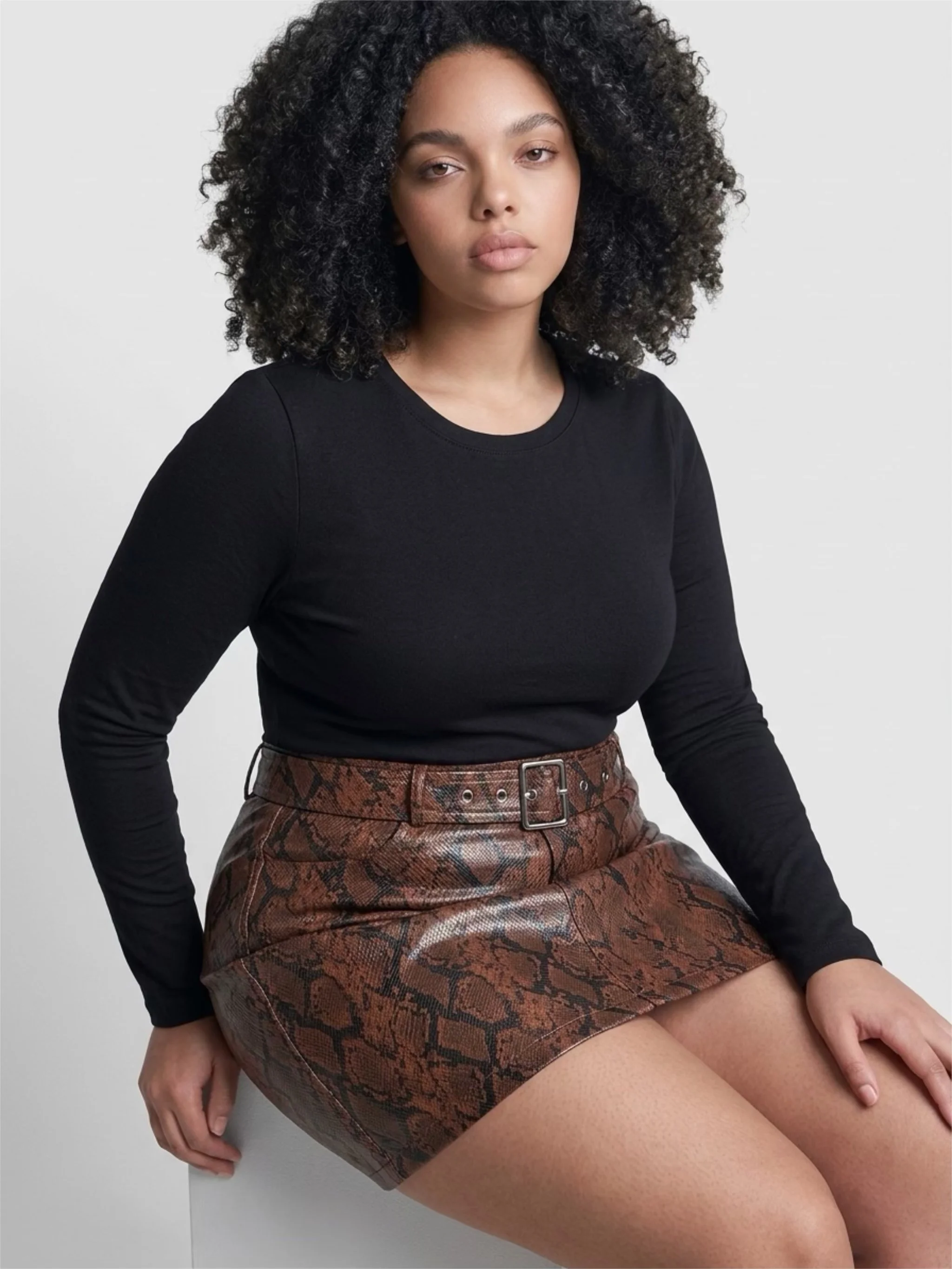 Serpent Mini Skirt Brown