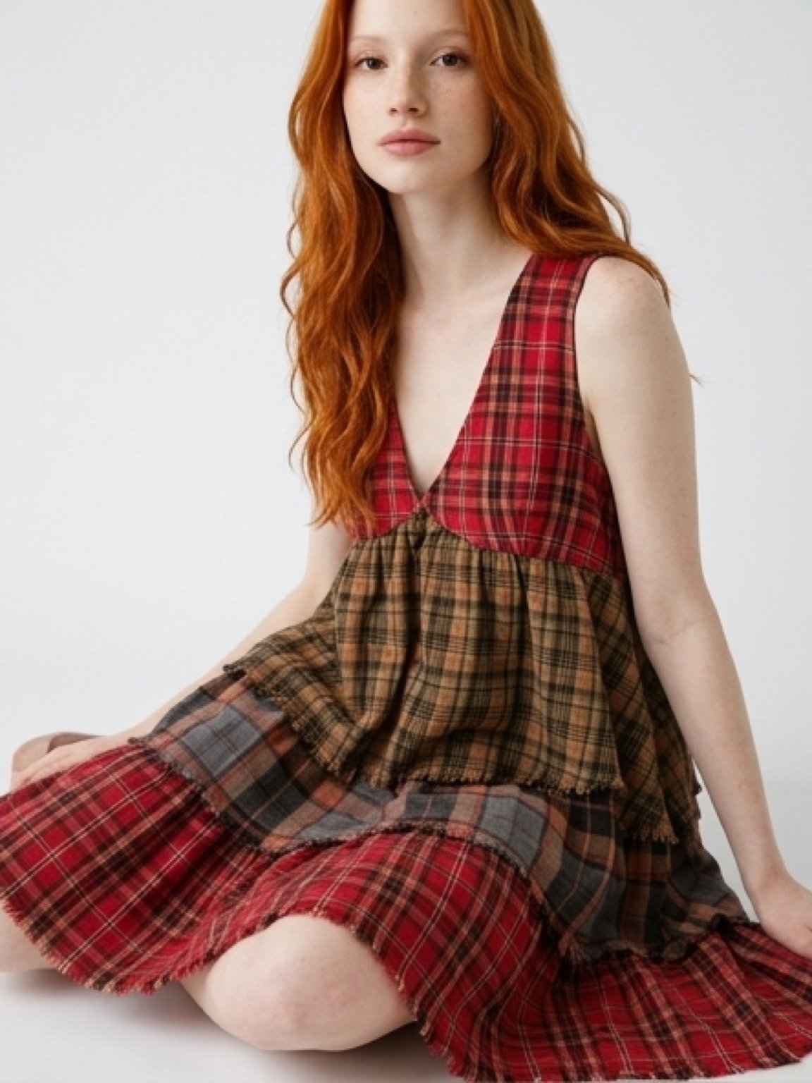 Patchy Babydoll Dress