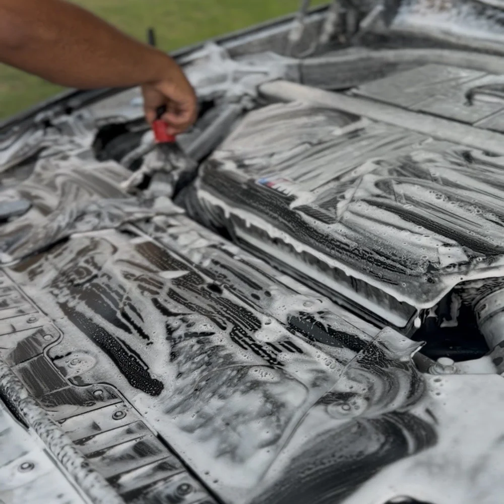 Foam wash during a detail at Protek in Santa Fe Springs