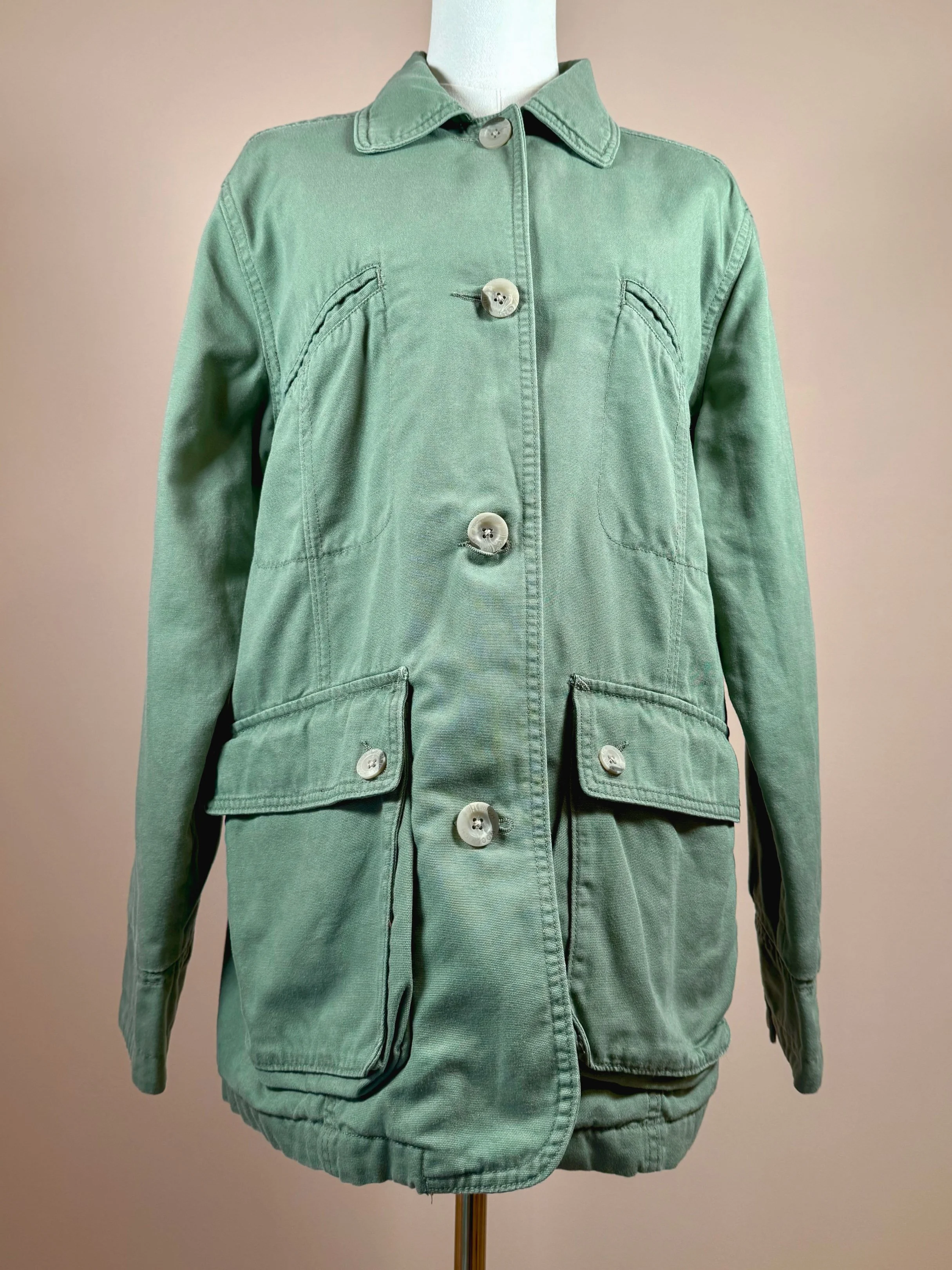 Sage Quilted Woolrich Jacket : Medium