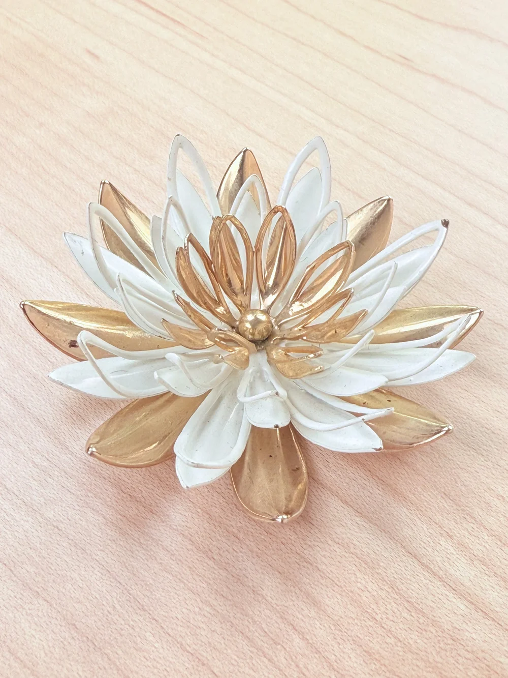 Gilded Dahlia Brooch