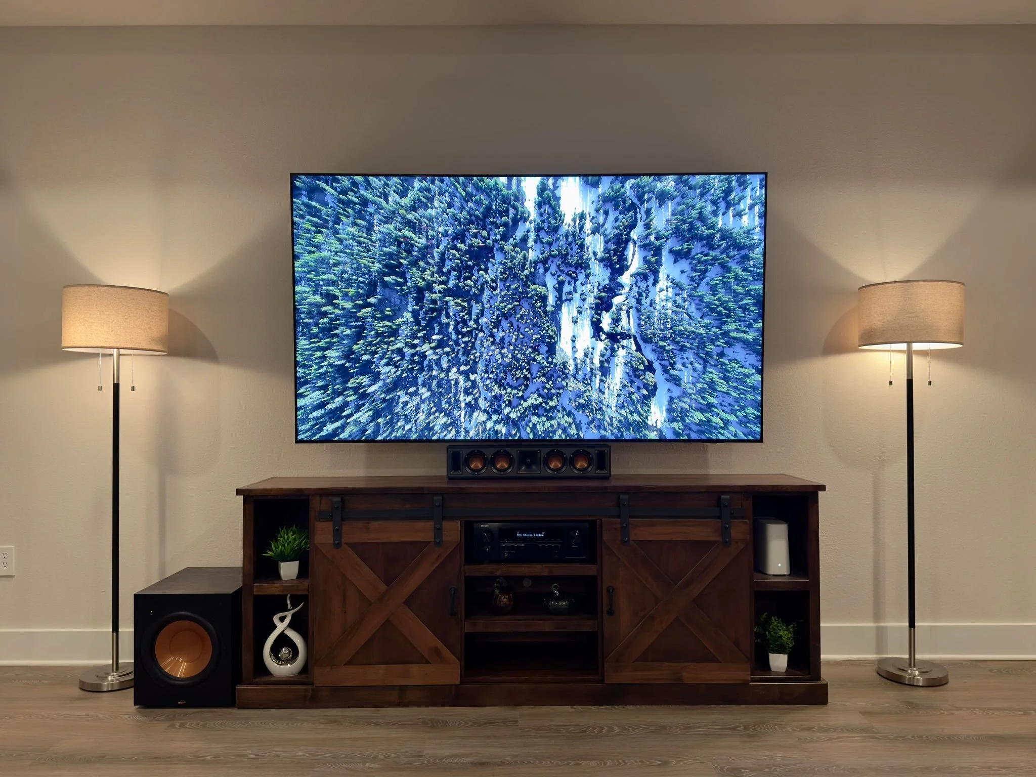 85" Samsung 4K TV Mounted and Wires Concealed