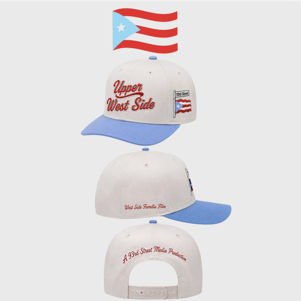 Light Blue, Red, and Beige West Side Familia Film Upper West Side Hat