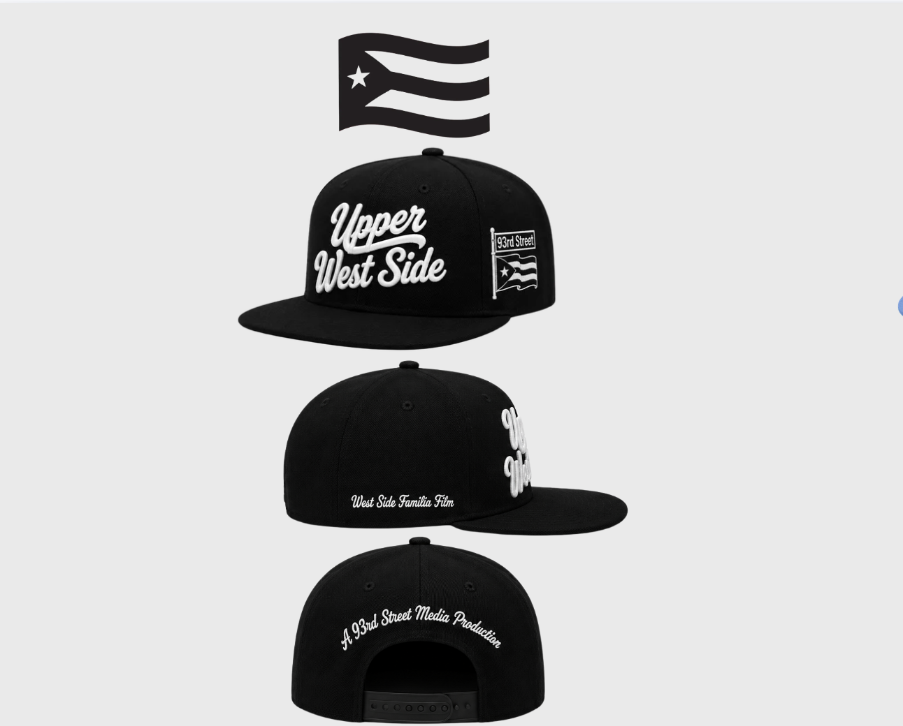 Black and White West Side Familia Film Upper West Side Hat