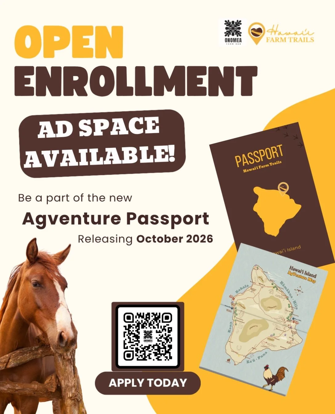 🌱 OPEN ENROLLMENT: AgVenture Passport Advertising

Running a farm business in Hawaiʻi isn&rsquo;t easy. Rising costs, unpredictable markets, weather, and other outside forces make diverse income streams essential to building resilient farm businesse