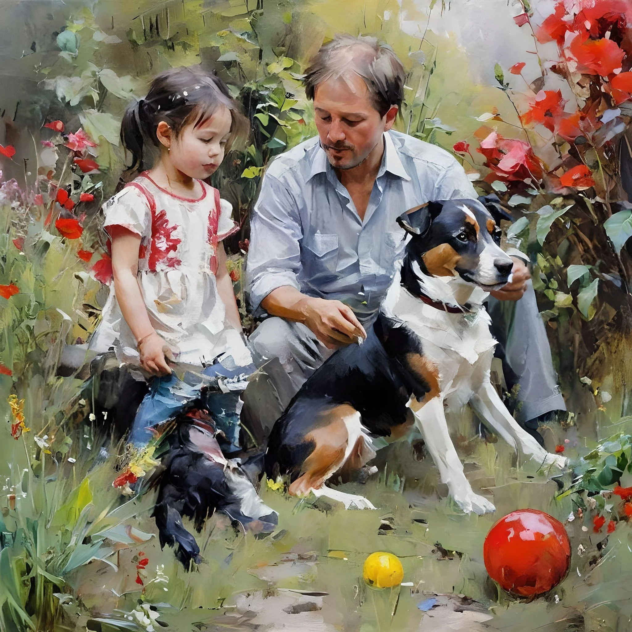 DAD WITH MILANI AND DOG