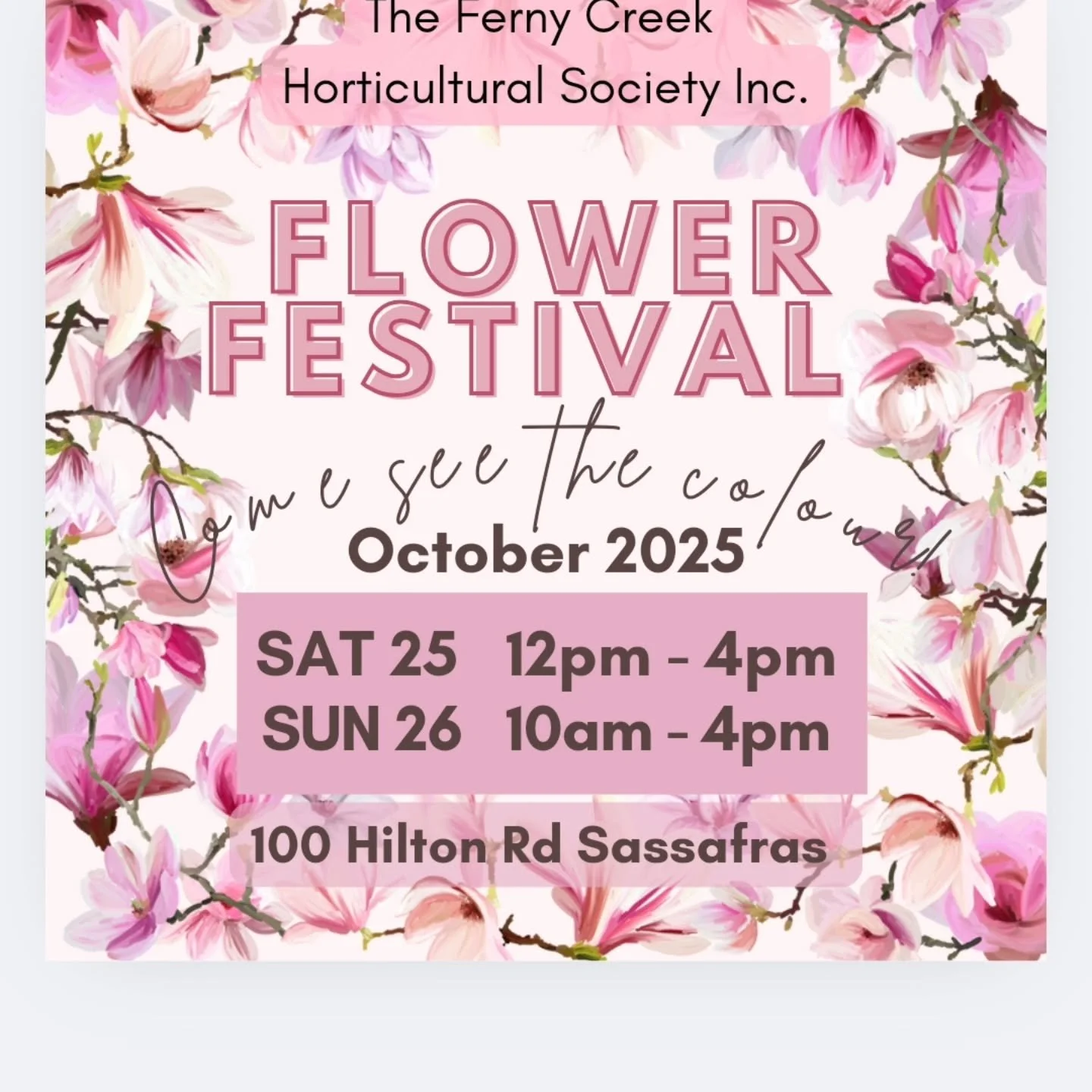 See you at our Flower Festival! 

25th &amp; 26th Oct
Sat 12pm to 4pm
Sun 10am to 4pm

Some say it is the best of our events for the year. Come along and see what you think 💐

Why not try putting an entry into the show? You don't need to be a member
