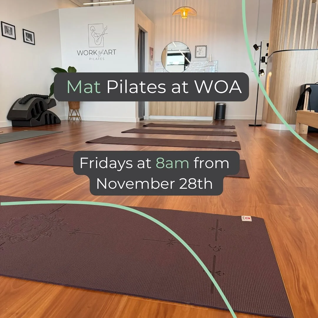 We are excited to be introducing Mat Pilates to Work of Art Pilates! 

Mat Pilates is Pilates performed on a mat, giving a strong focus on your technique as you utilise your own body weight and gravity for resistance. You will also use small apparatu