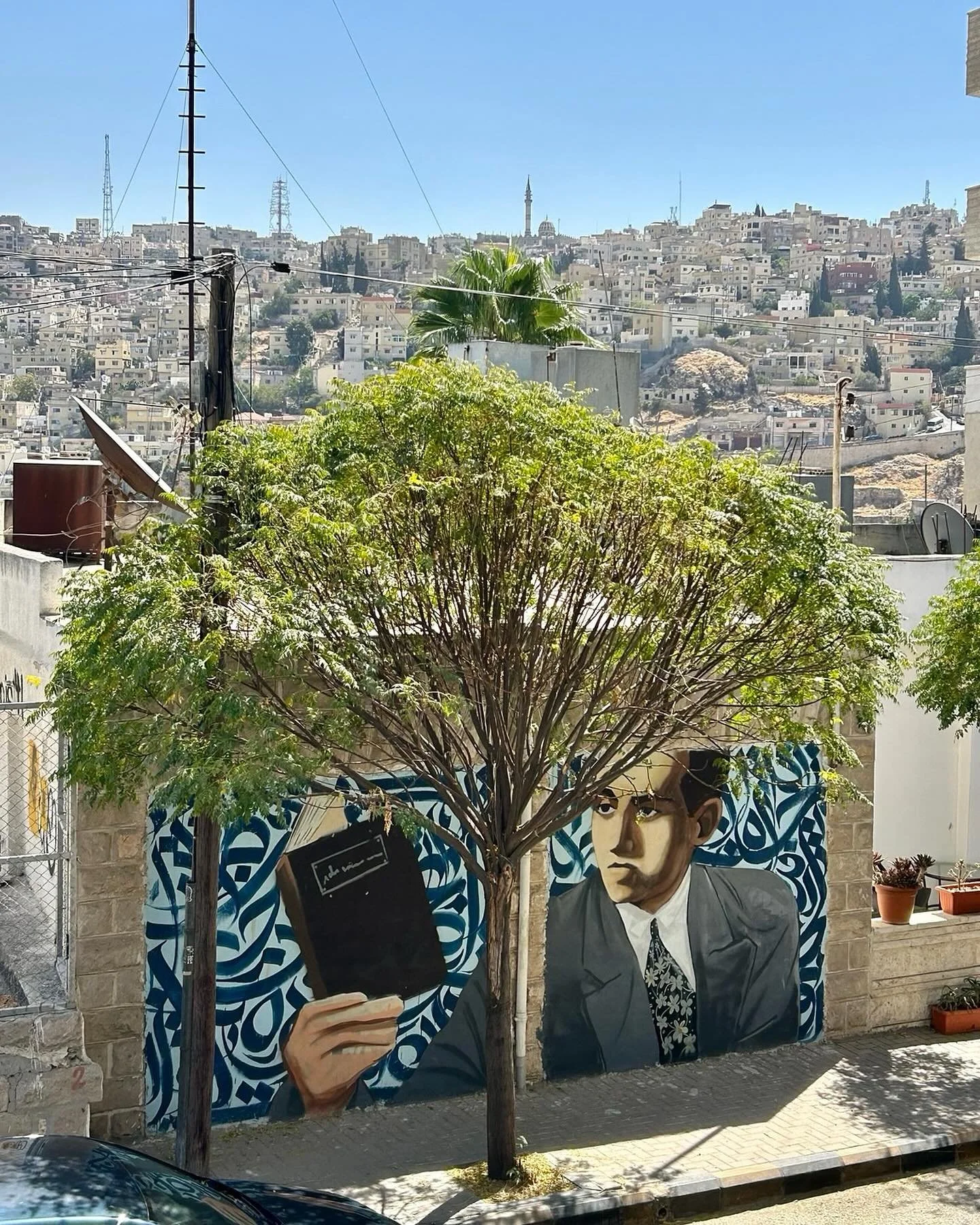 Beautiful Amman - outside the gallery where our &lsquo;From City to Sea&rsquo; joint exhibition is showing until 4th October