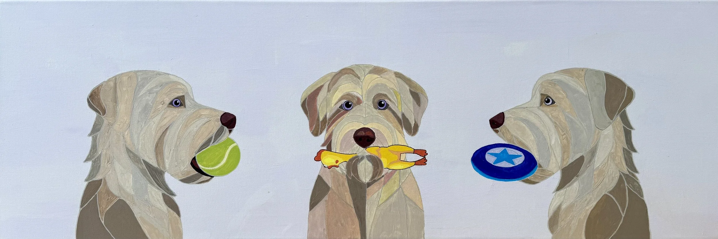 

Good Dogs, Things We Carry 12x36, Acrylic on canvas, 2025
