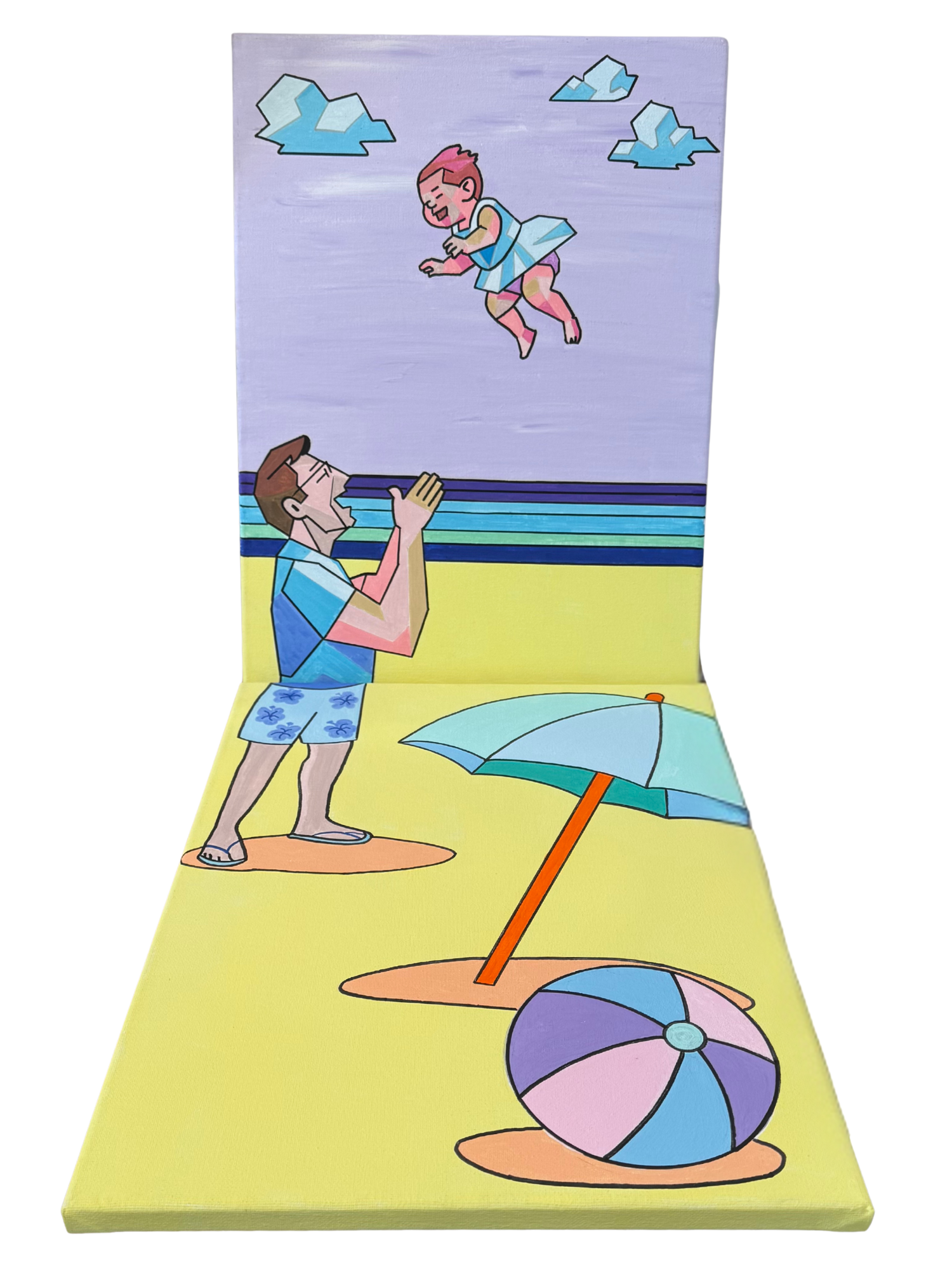 Airborne I & II. 
12x16, Acrylic on canvas, 2025