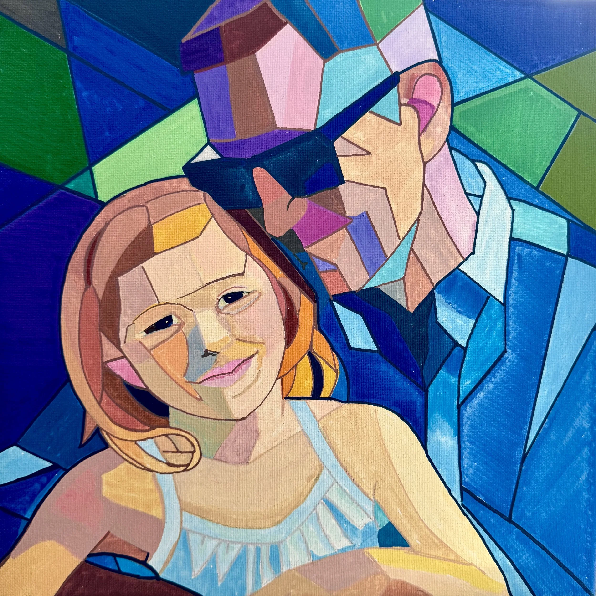 Between Us 12" x 12", Acrylic on canvas 2025