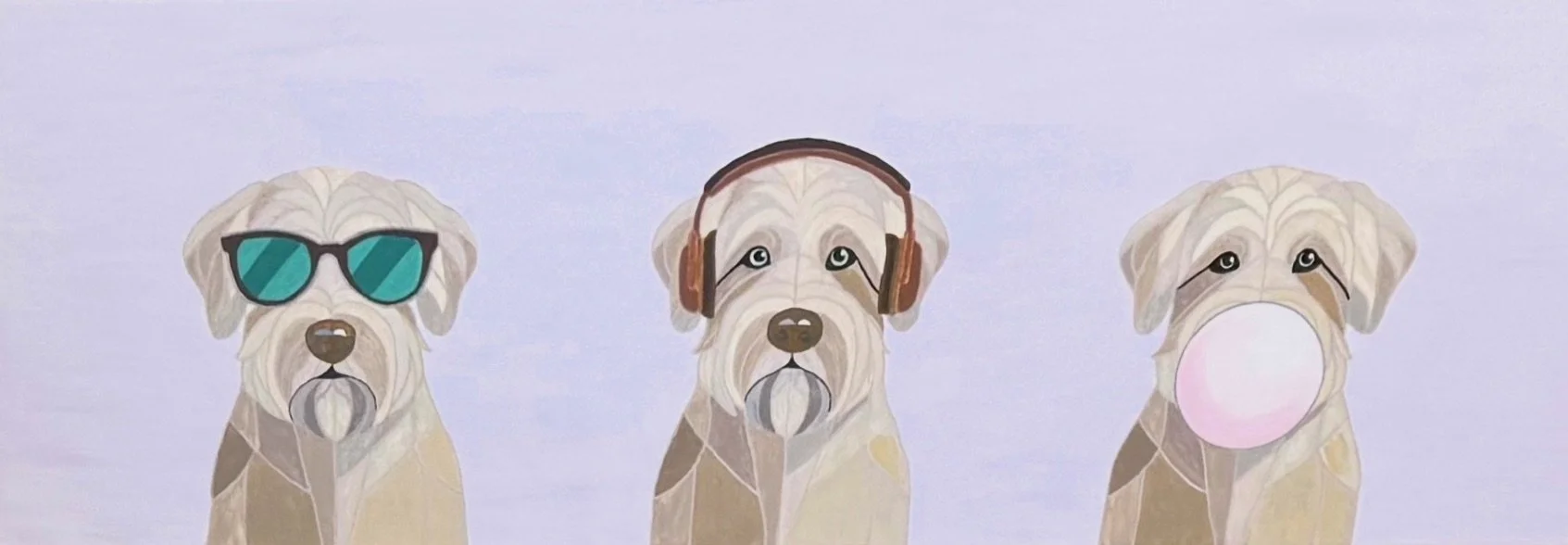 Good Dogs
12x36, Acrylic on canvas, 2025