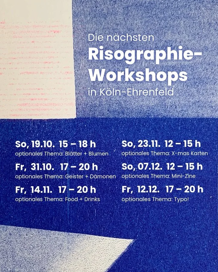 COPY + TASTE 🖨️ 🌈 Neue Workshop-Termine f&uuml;r Einsteiger:innen

Lerne das nachhaltigste und m&ouml;glicherweise charmanteste digitale Druckverfahren Risographie kennen und probiere es selbst aus! Als erstes erkl&auml;re ich euch, was die Risogra