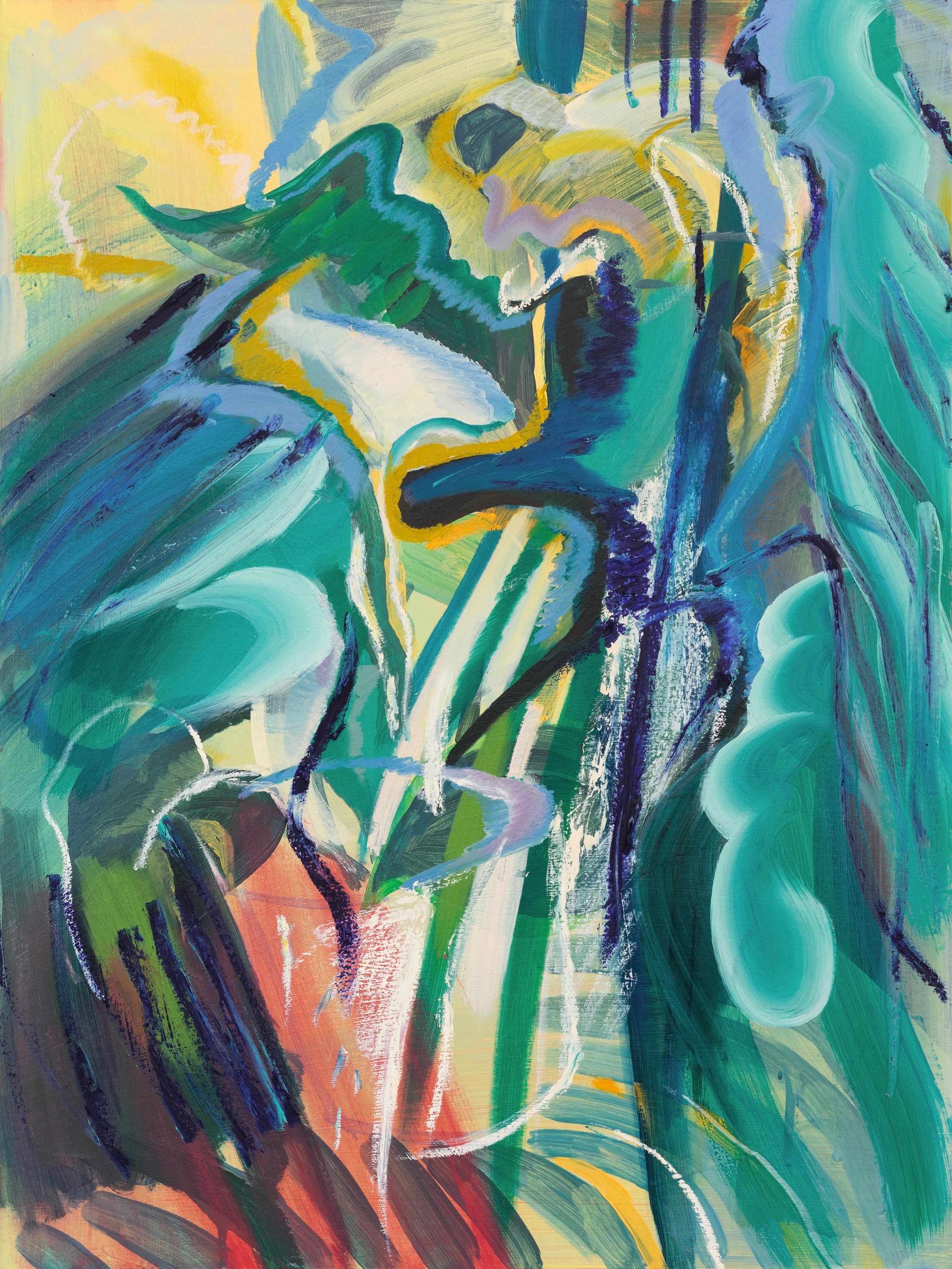 Monstera Cheese / 65cm x 85cm / pigment sticks, acrylic and oil on canvas / 2021