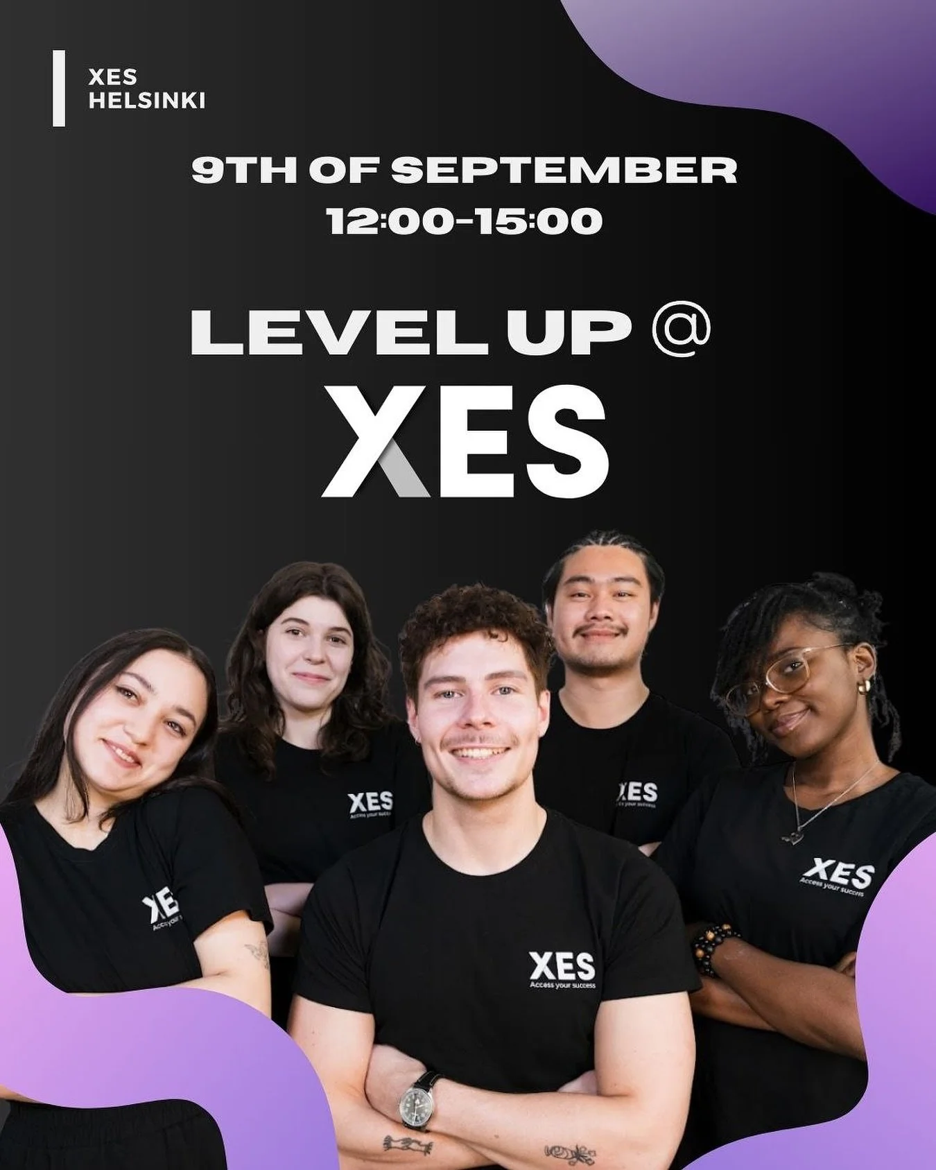 ✨ LEVEL UP @ XES ✨ 
 
Kick off this semester with networking, inspiration, and new opportunities with XES! 🚀🚀🚀 
 
Join us on Tuesday, September 9th at Haaga-Helia Pasila Campus for an exciting afternoon full of energy, ideas, and connections. 
 
I
