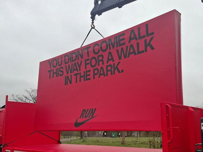 Nike campaign poster, London, 2026
