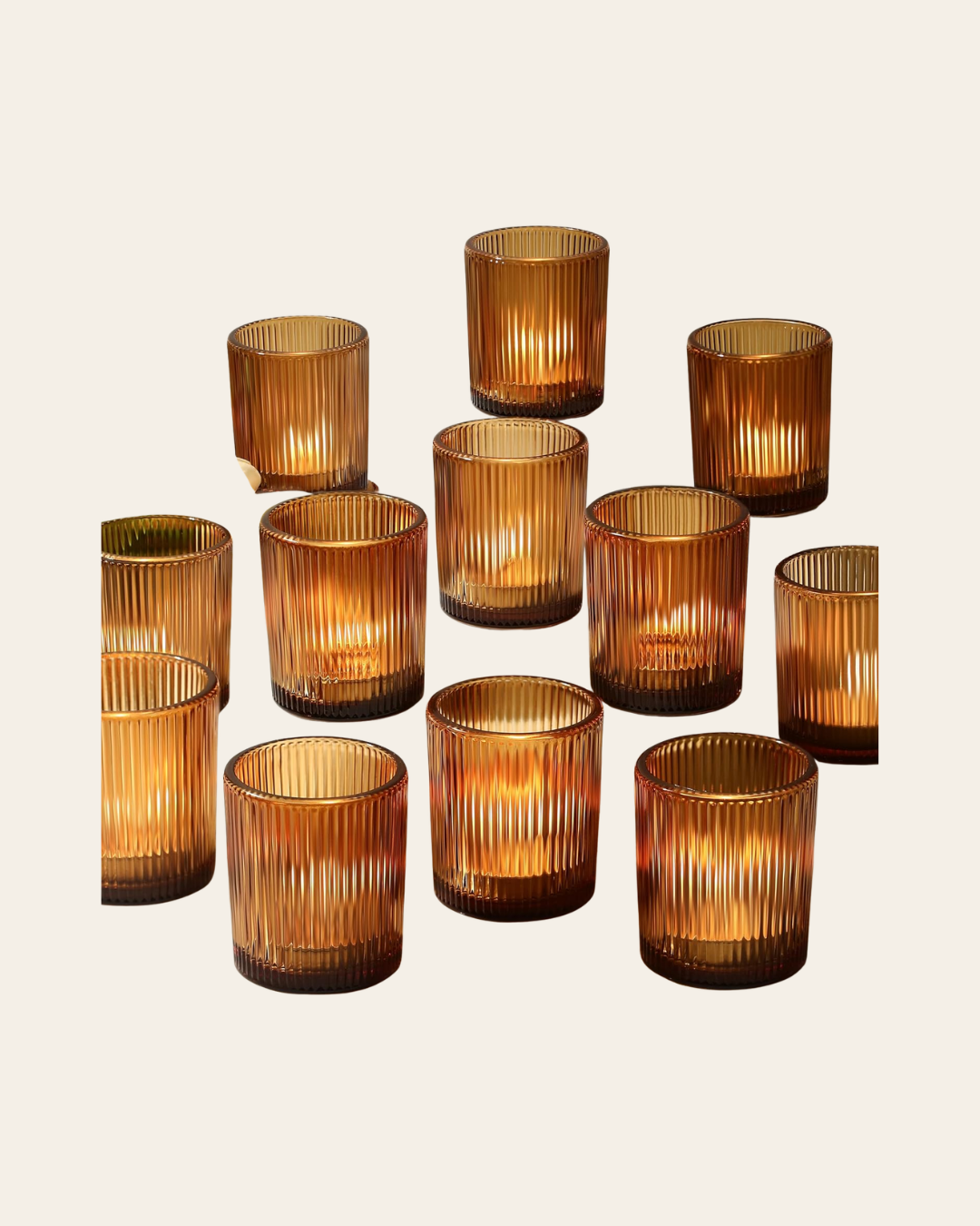 Small Amber Votive Holder