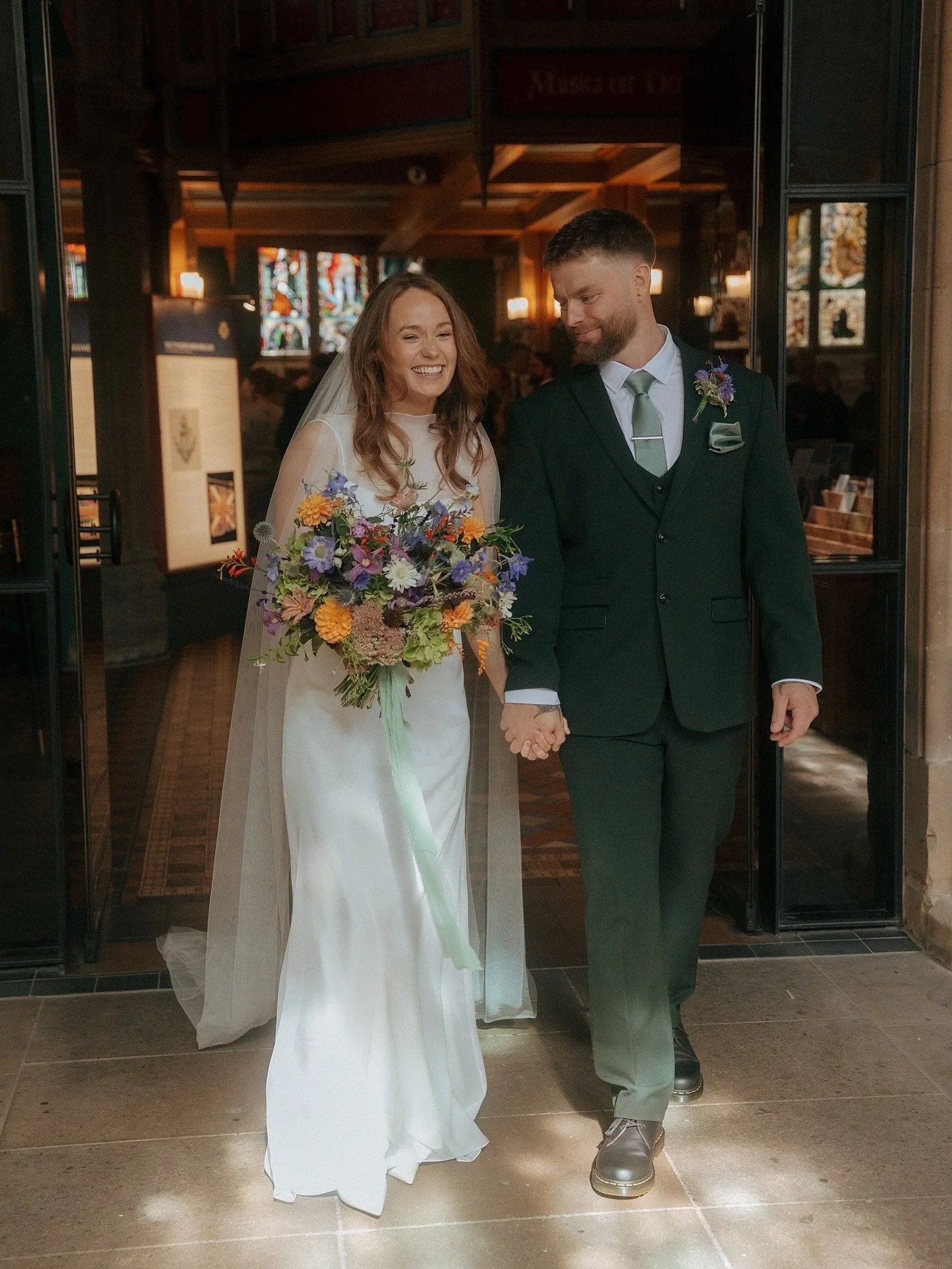 These two - absolute rays of sunshine in human form 🌅

Just married moments at Newcastle Cathedral for M&amp;R.