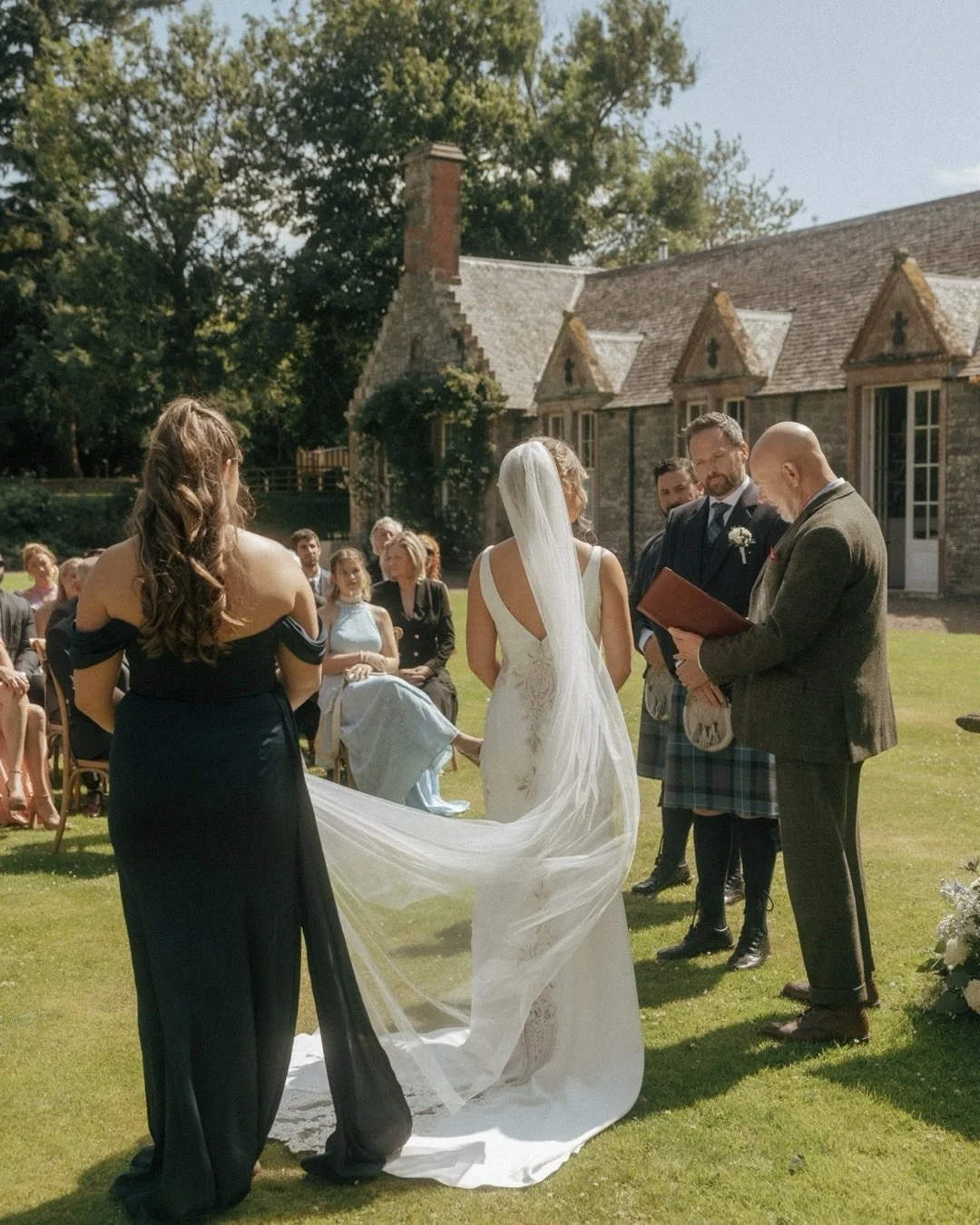 Allison and Patrick&rsquo;s ceremony in the rose garden of @thirlestanecastleexclusiveuse was just stunning. After a chilly (but incredibly fun) evening for their welcome party the night before, we had all fingers crossed for clear skies during their