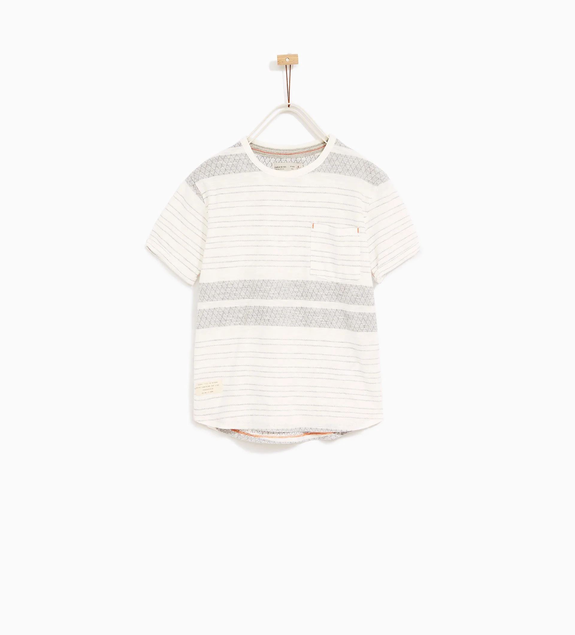 Zara Boys · Camiseta Soft calidad jacquard detalles contraste.