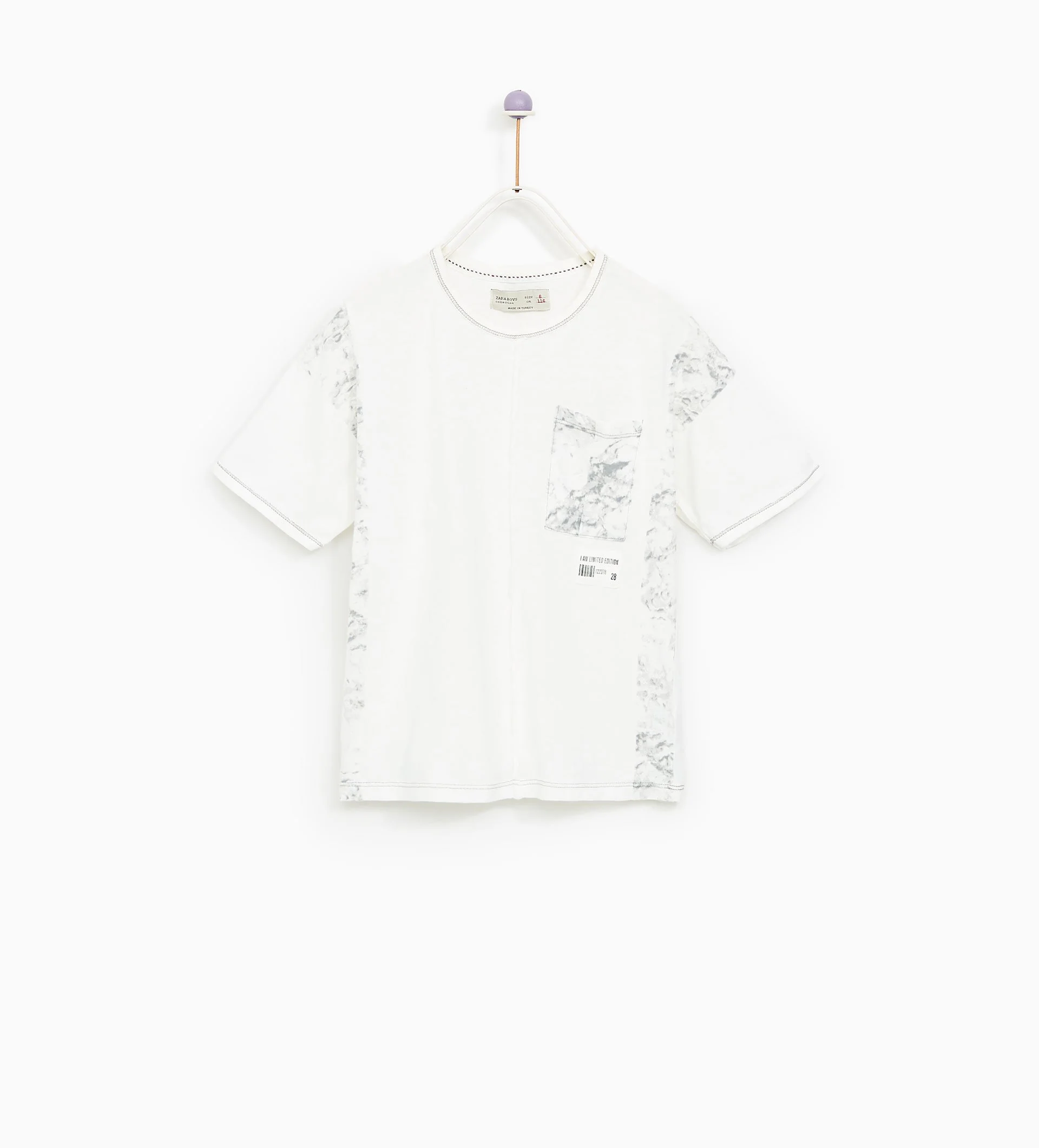 Zara Boys · Camiseta casual bandas print marmol.