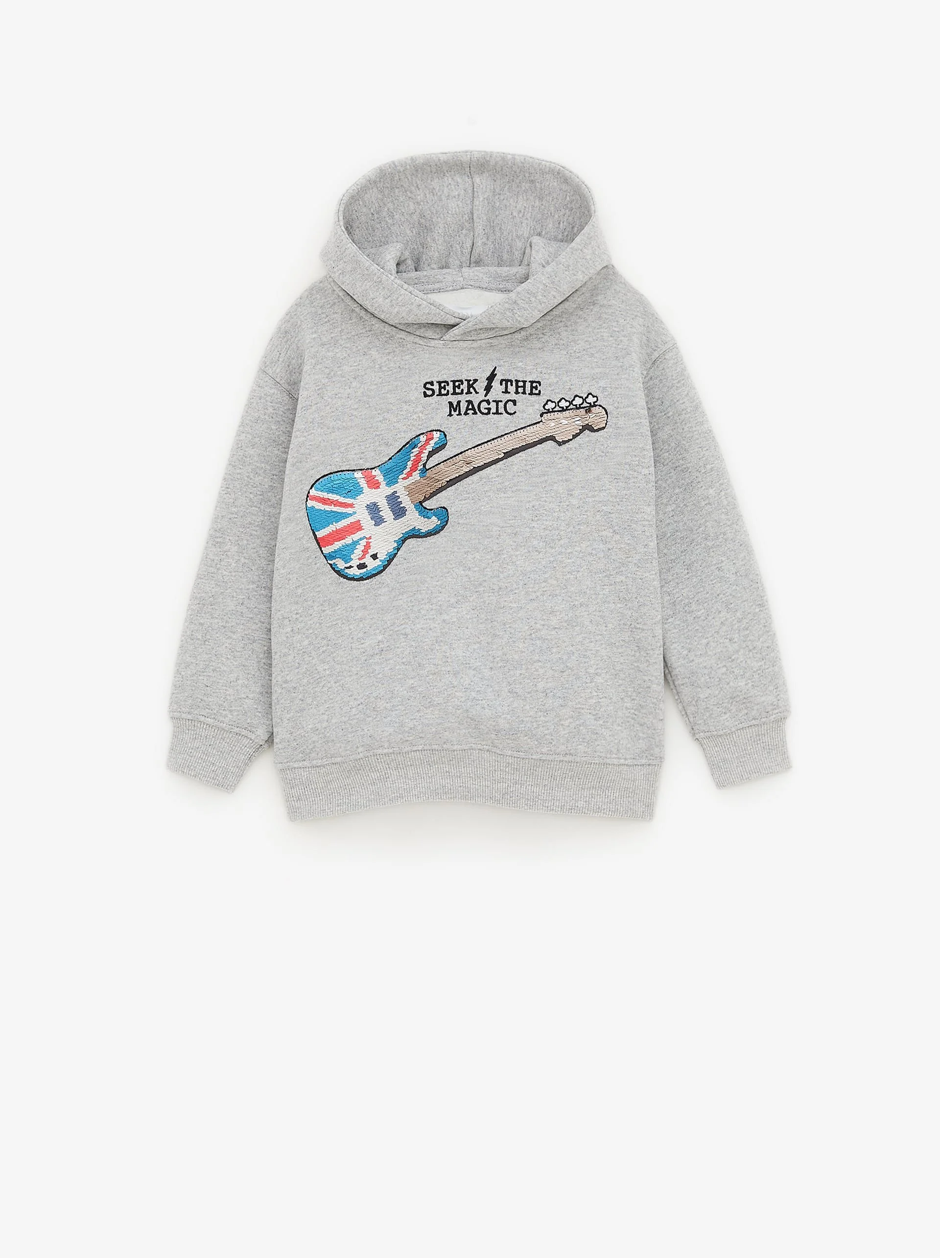 Zara Boys · Hoodie bordado lentejuelas reversibles.