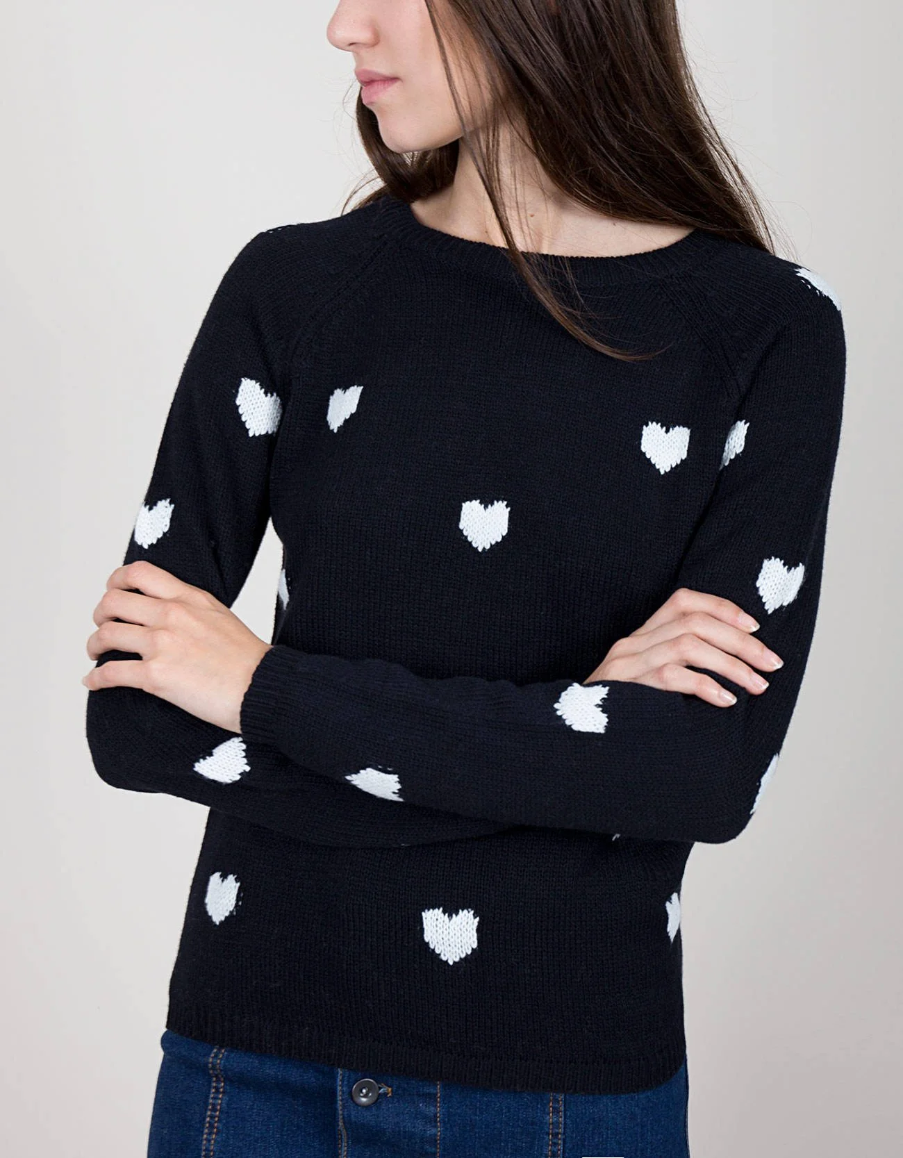 Shana Tricot · Jersey jacquard corazones. BGD.