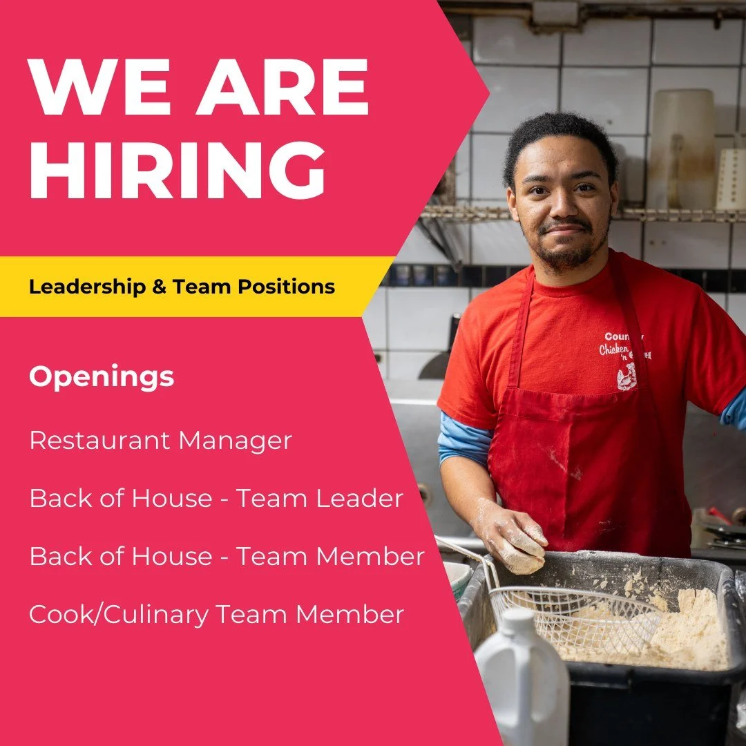 🍗NOW HIRING🍗

For over 40 years, Country Chicken N&rsquo; Fish has been Lakeland&rsquo;s go-to chicken shack that's been serving the same recipes our community has loved for decades. Looking for a workplace that feels like family? We&rsquo;re hirin