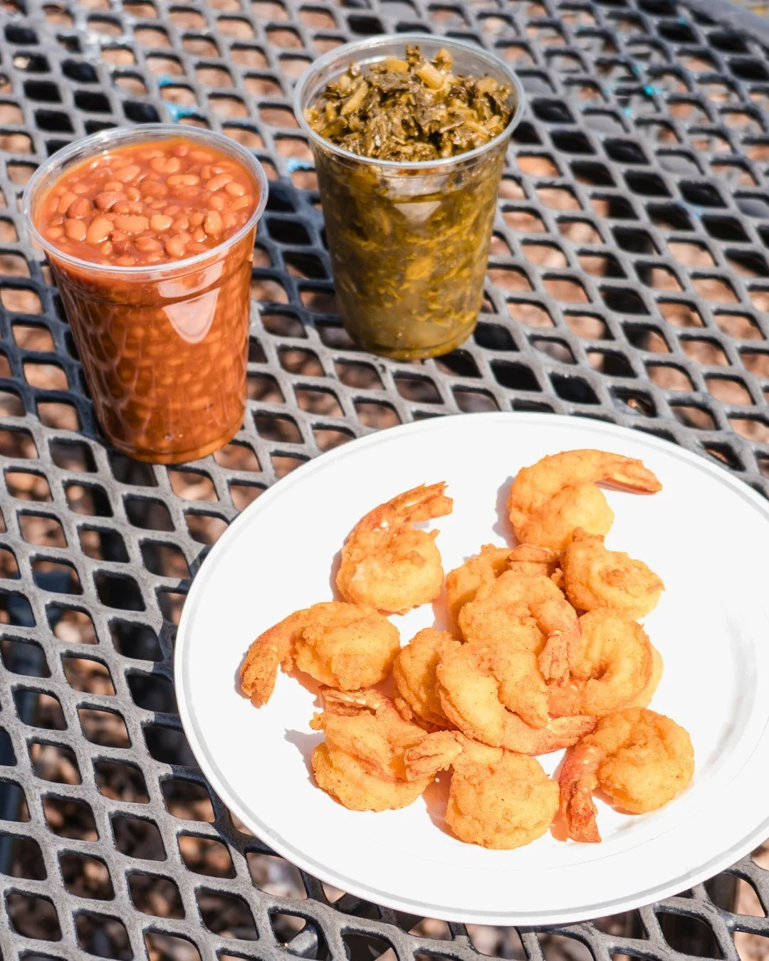 Happiness comes fried, golden, and paired with collard greens &amp; beans 🍤✨ One bite will tell you why it's been a Lakeland favorite since Since '83.

Order now and start earning rewards with the link in our bio!