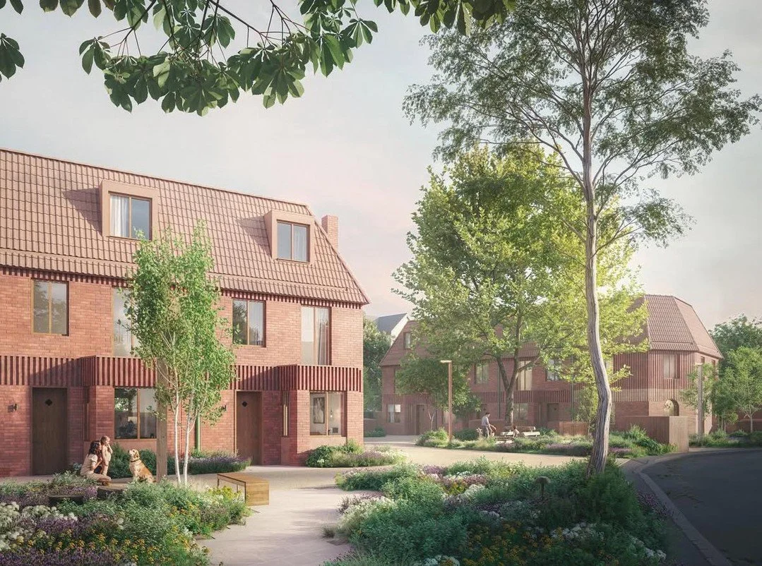 We were asked to take a landscape led approach on this development, which is delivering 20 new homes in Carshalton. Currently a car park, this brownfield site is being significantly improved with biodiverse and thoughtful landscaping, which has been 