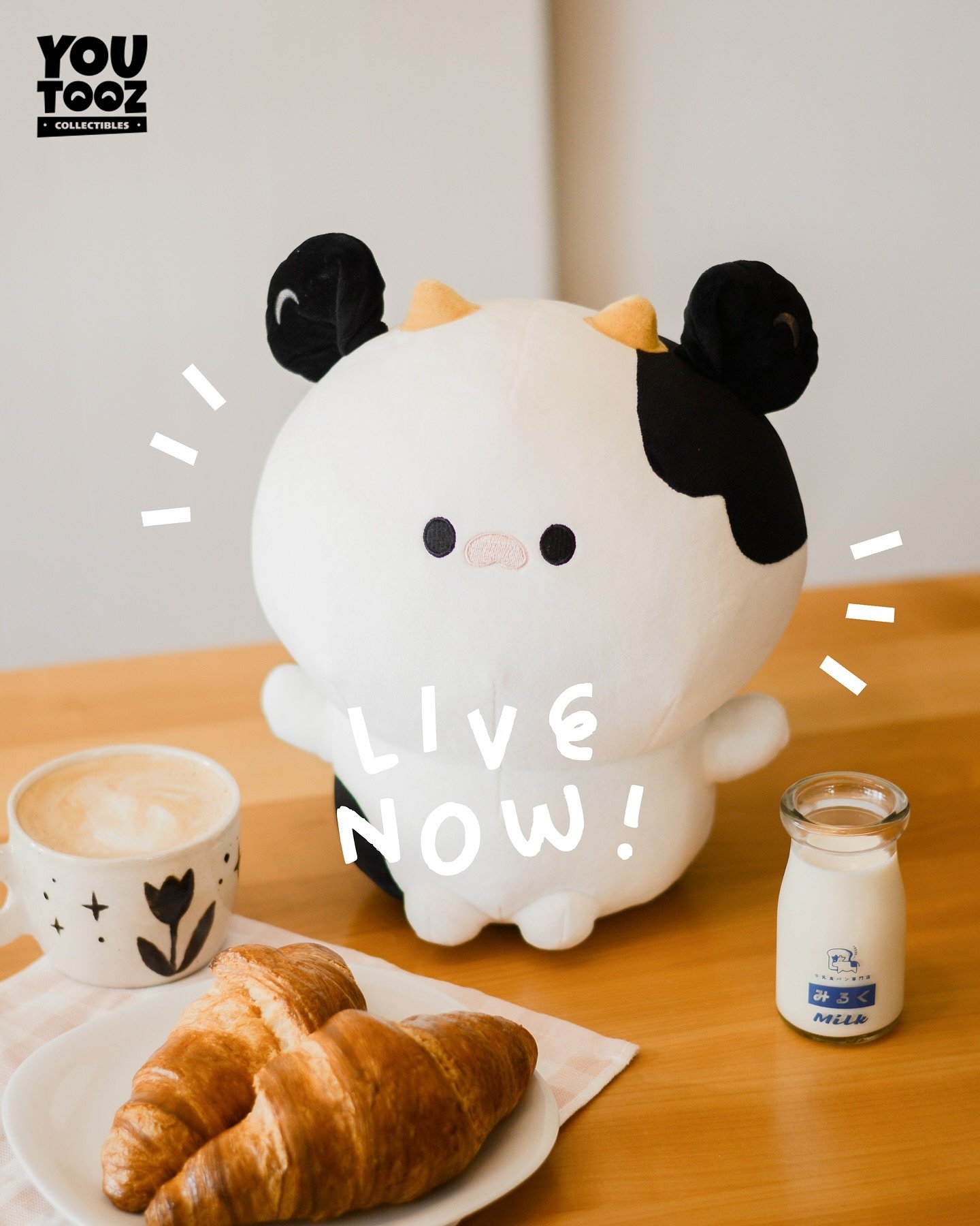 ✨ Miruku Moo plushie is now live, available for pre orders! ✨
it&lsquo;s open to pre order the plushie for 4 weeks over on @youtooz 
there is no minimum orders requested, so if you want one, you get one! 😊
for more details visit the plushie link in 