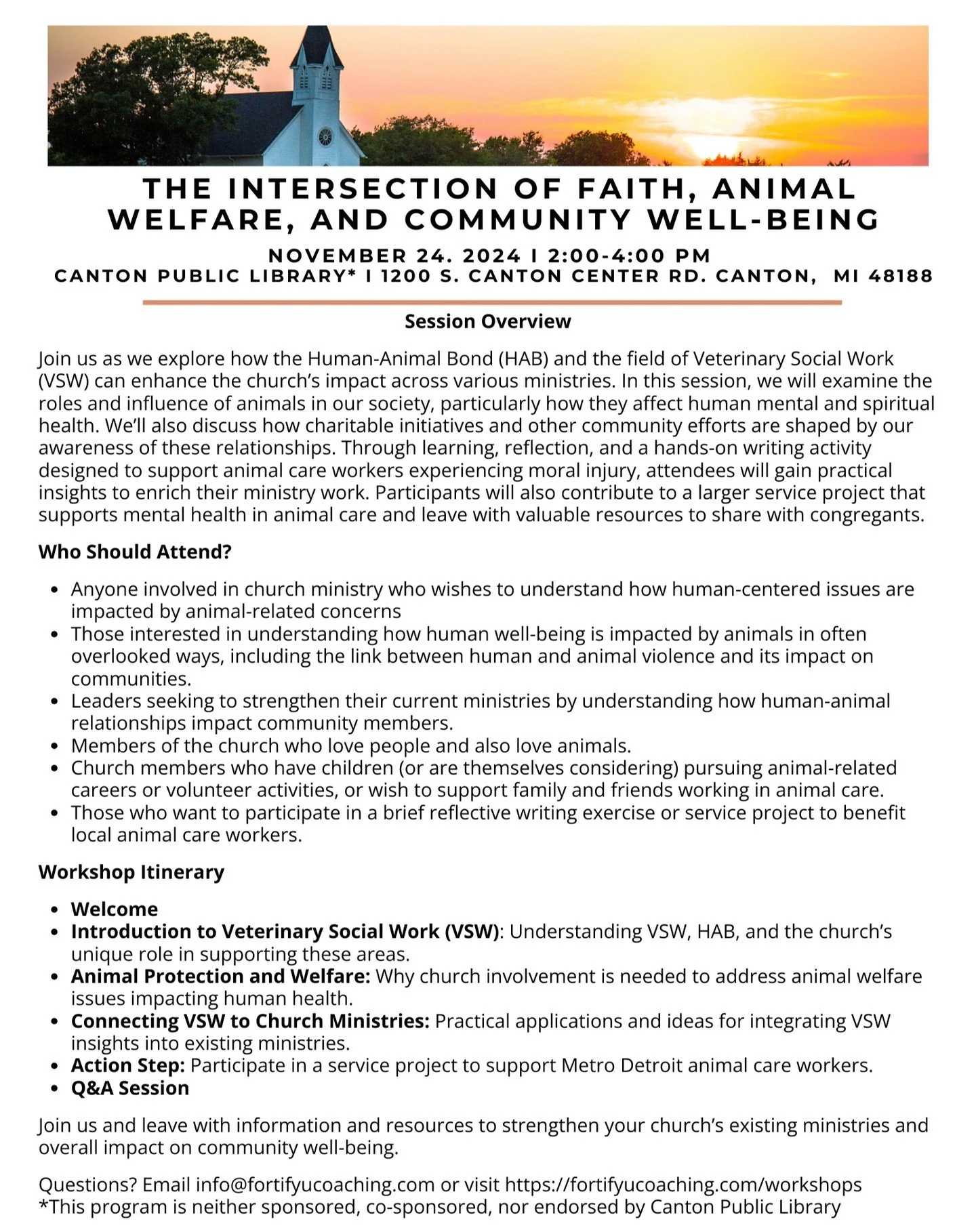 Exciting News! Join us for an upcoming workshop: &quot;The Intersection of Faith, Animal Welfare, and Community Well-Being&quot; 🐾

This session dives deep into the powerful ways our faith, compassion for animals, and commitment to community well-be
