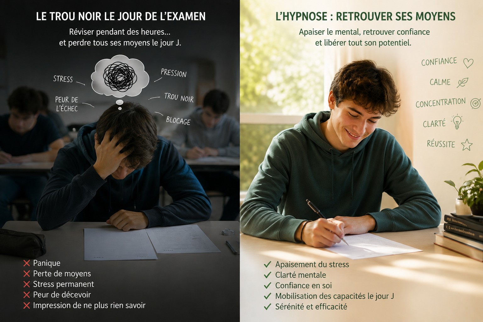 Stress des examens : retrouver confiance, concentration et sérénité grâce à l'hypnose